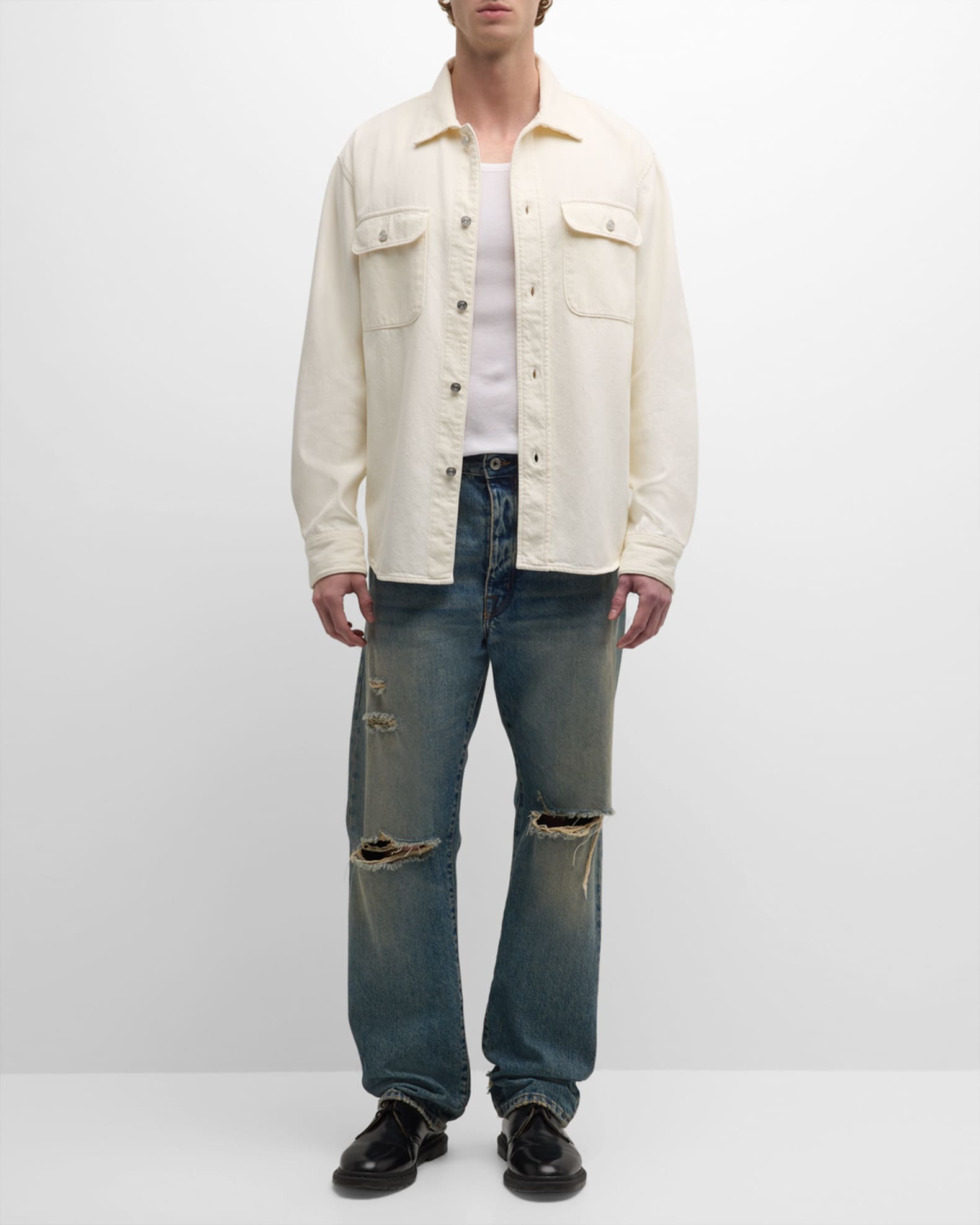 Men's Textured Terry Overshirt 1