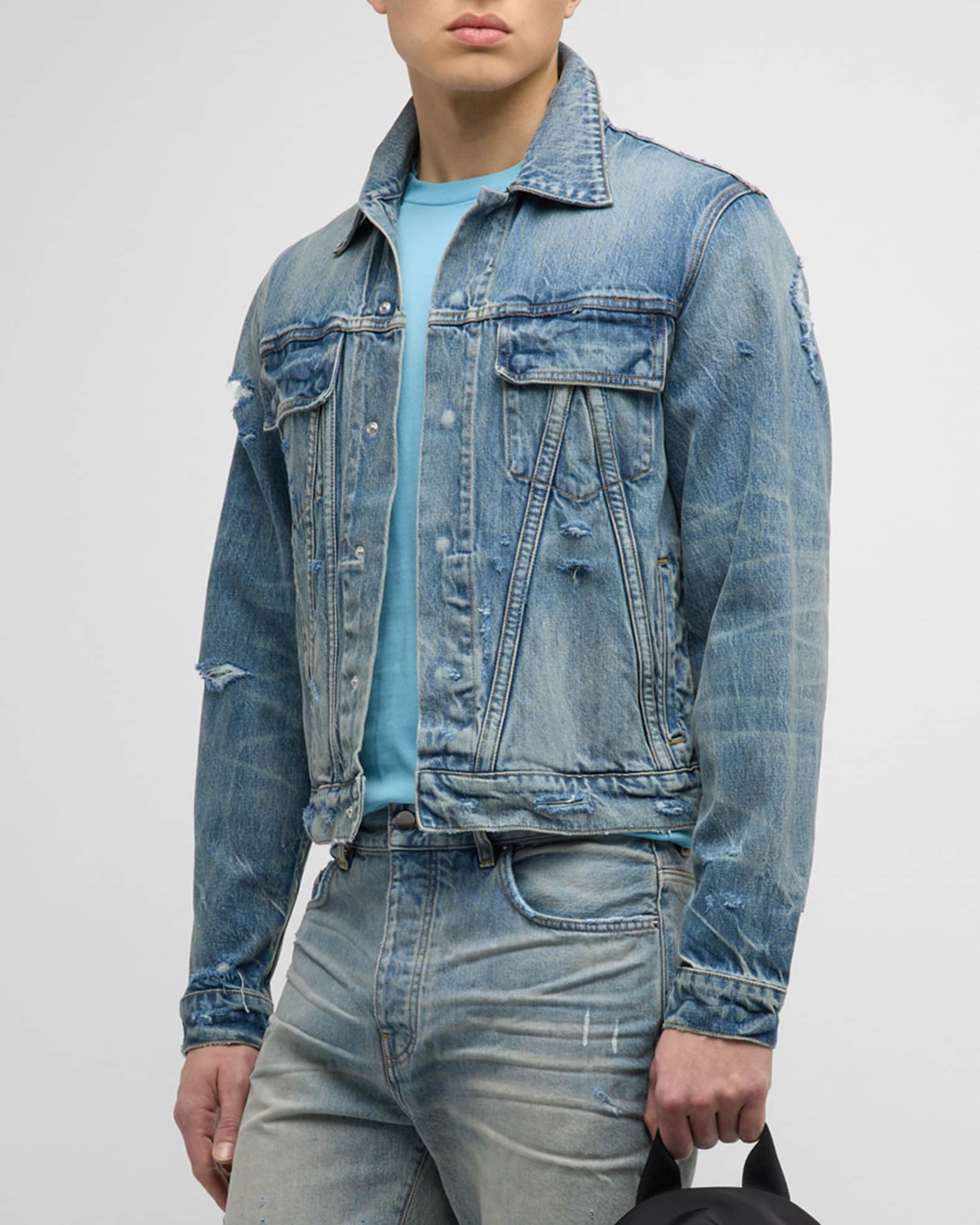 Men s Faded Denim MA Trucker Jacket