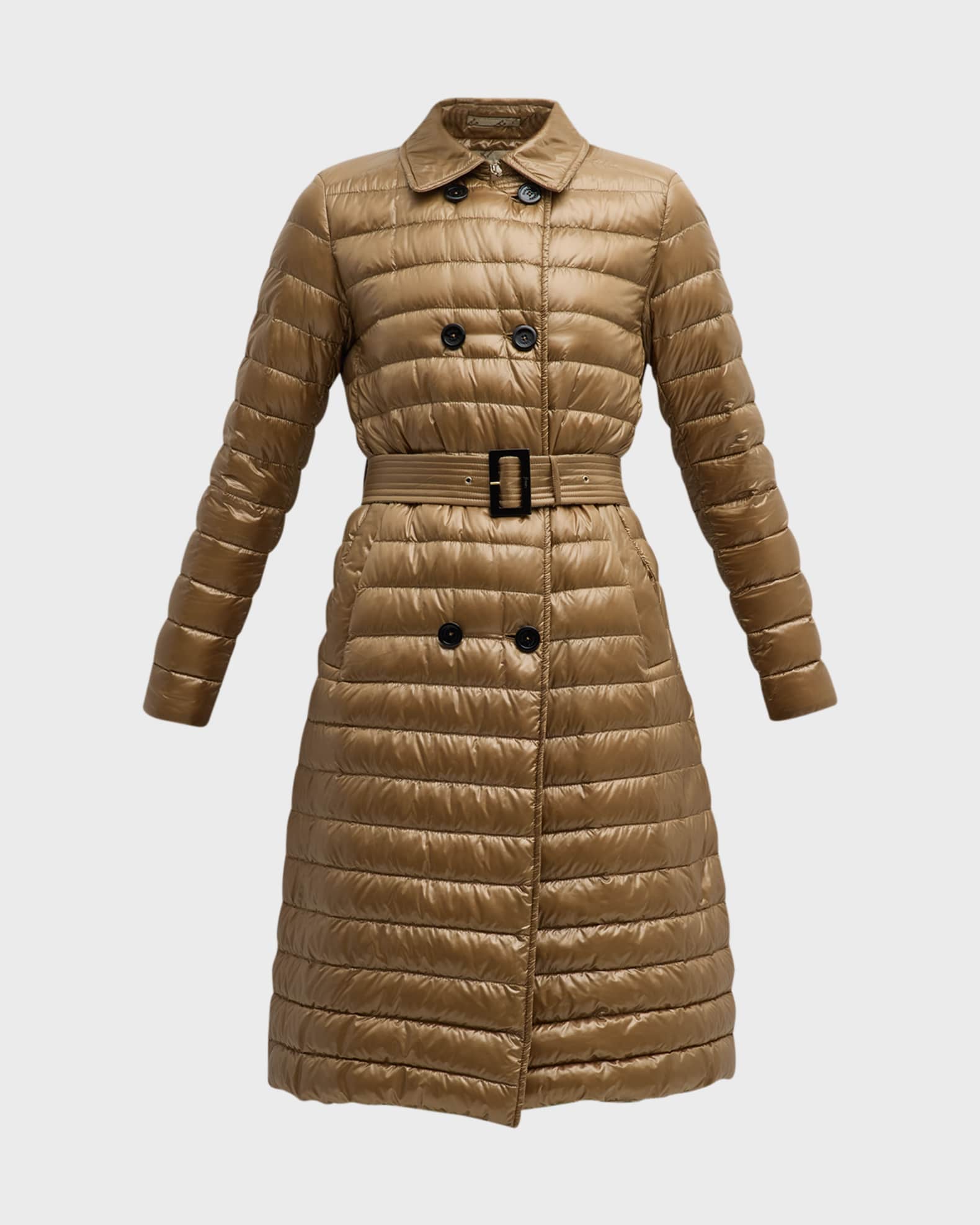 Herno Nylon Ultralight Double Breasted Puffer Trench Coat Neiman