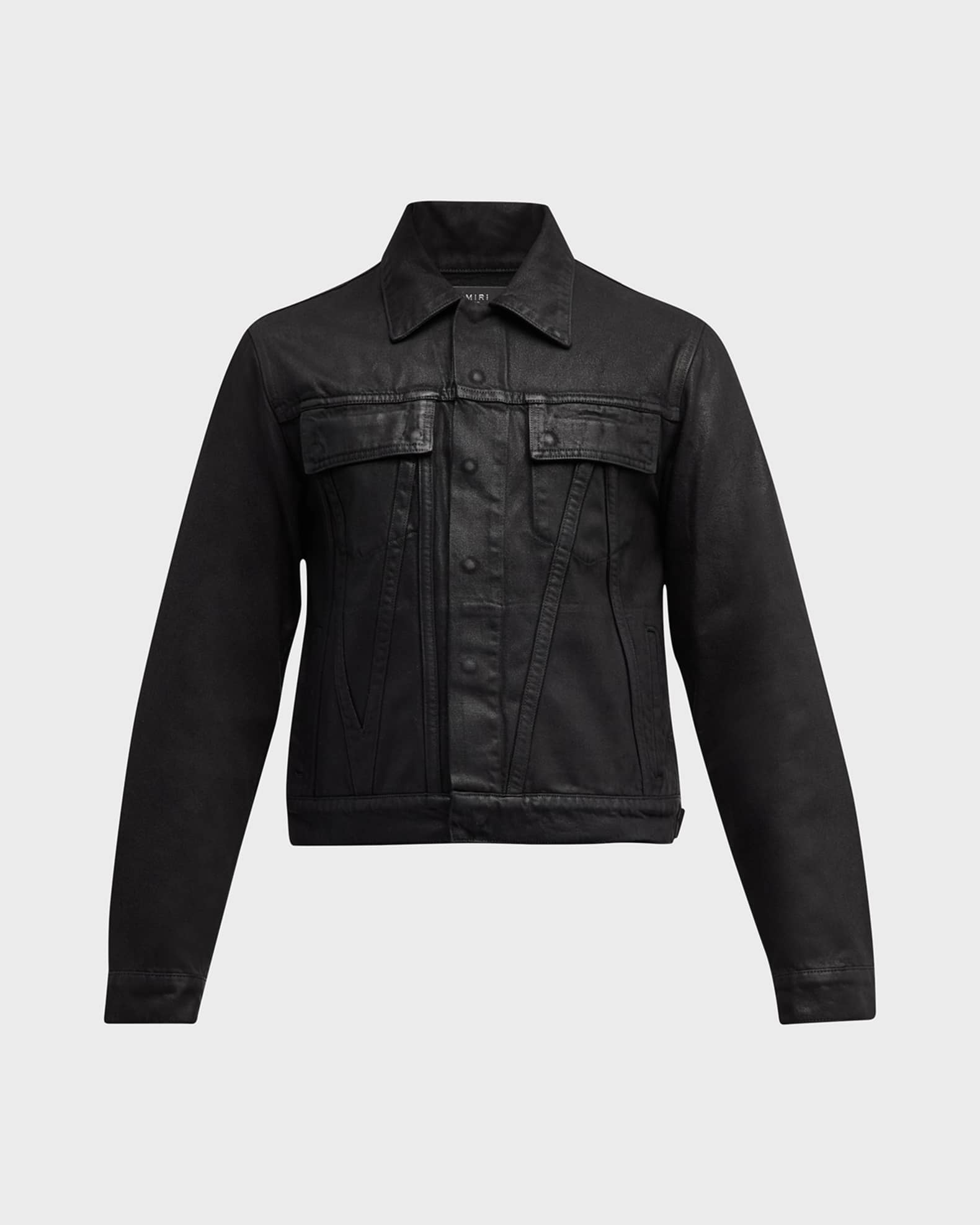 Amiri Men s MA Waxed Denim Trucker Jacket Neiman Marcus