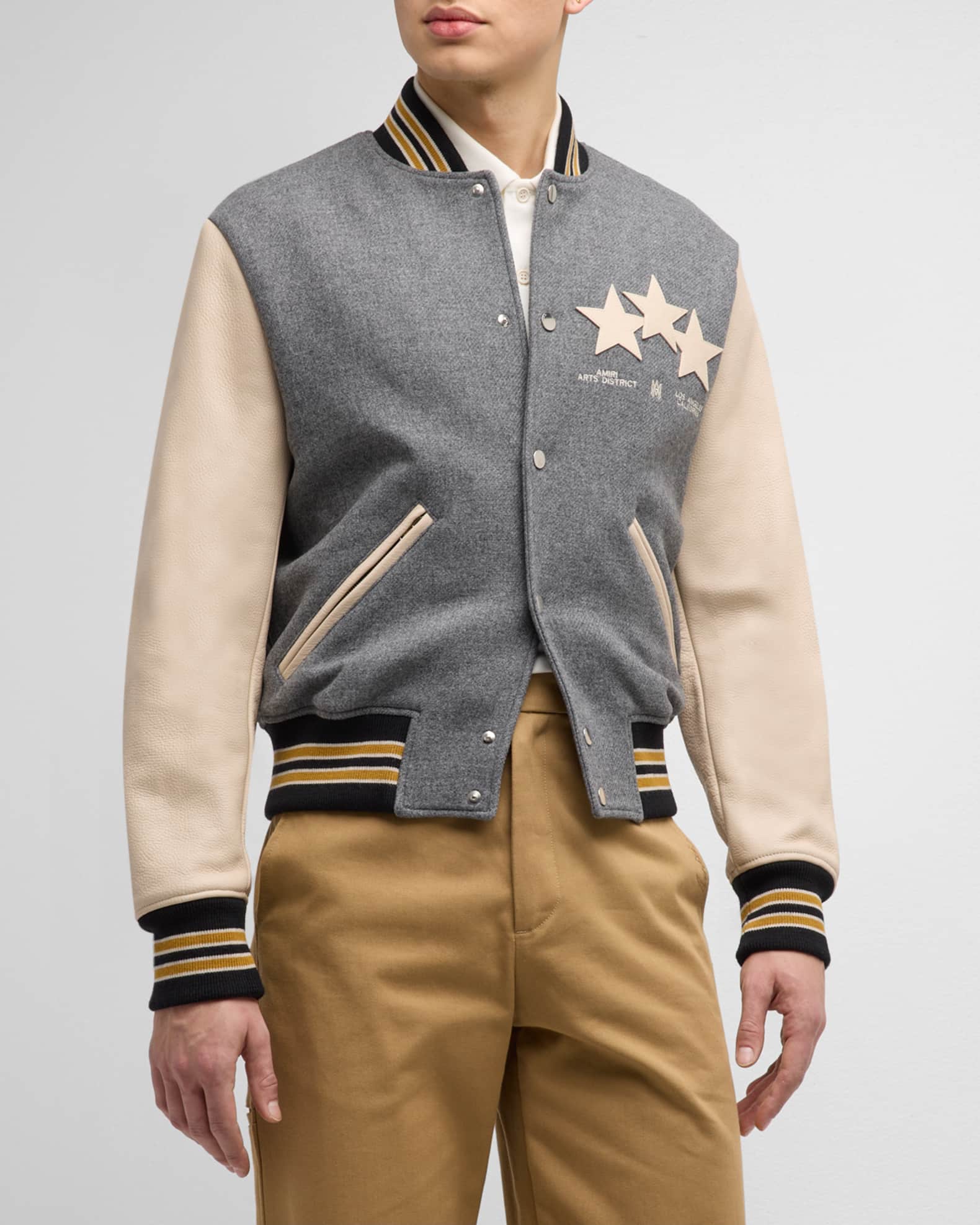 Men's Oversized Stars Varsity Jacket
