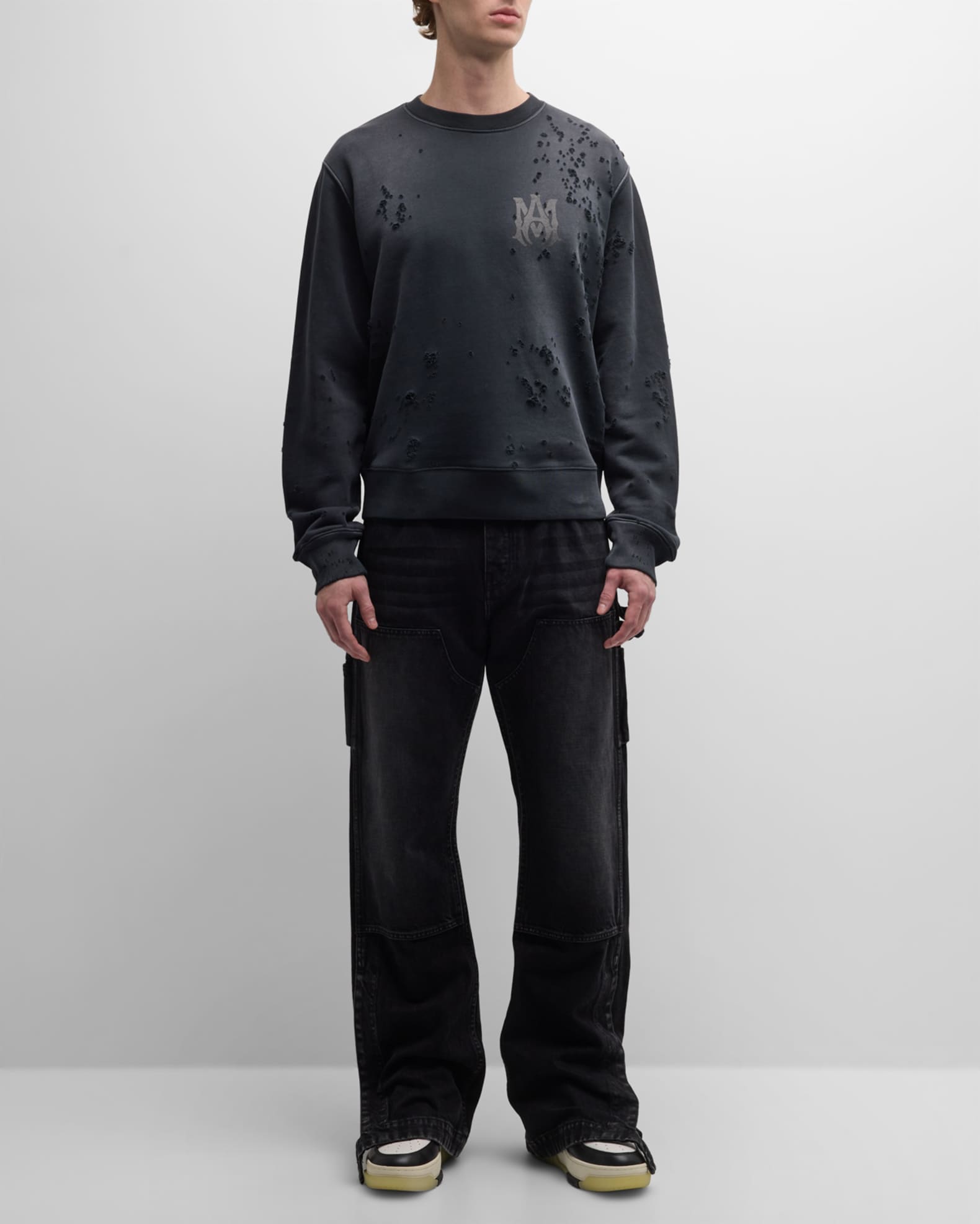Amiri Core Logo Shotgun Crewneck Faded Black Black XXL Feature
