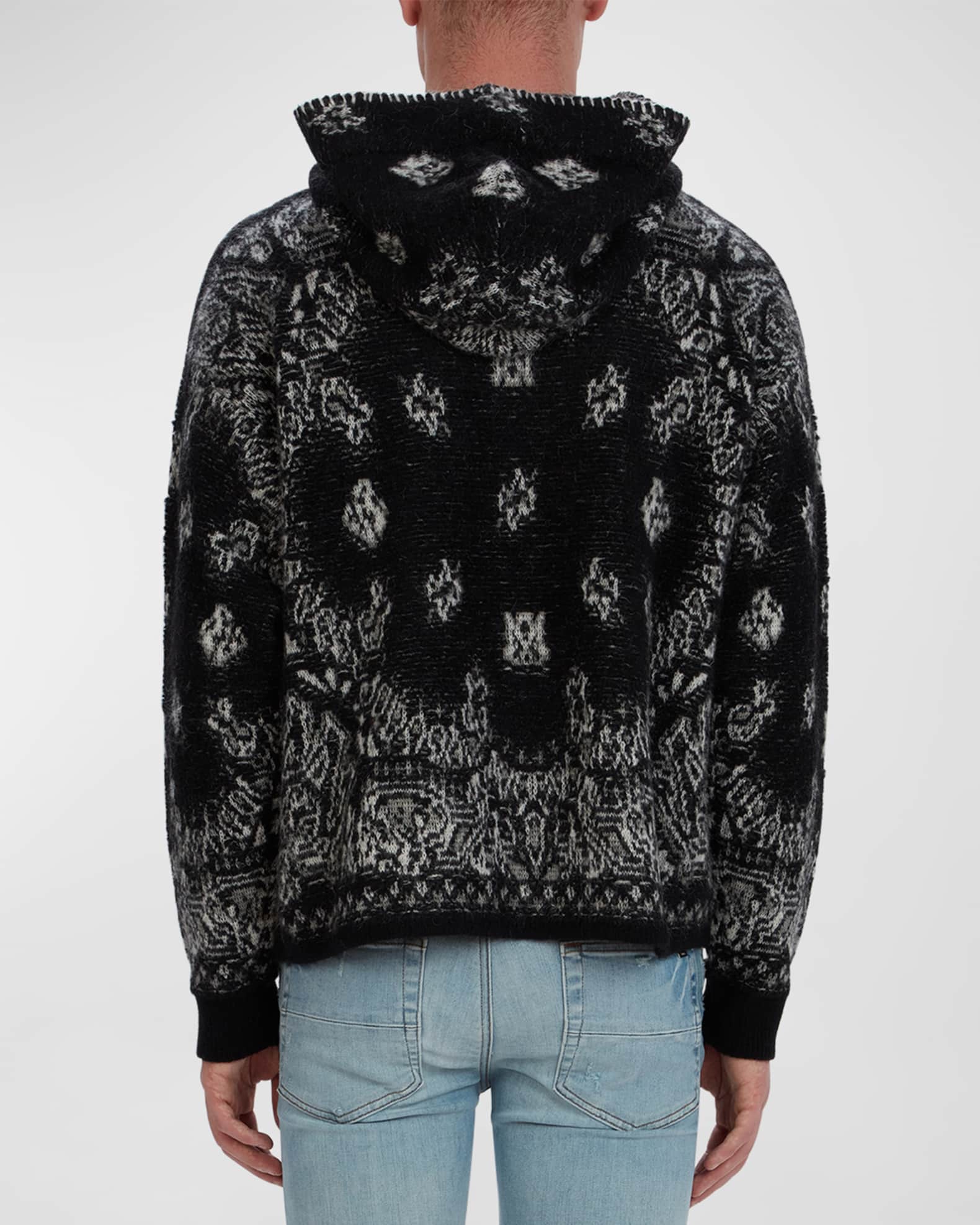 Amiri Men's Bandana Knit Hoodie | Neiman Marcus