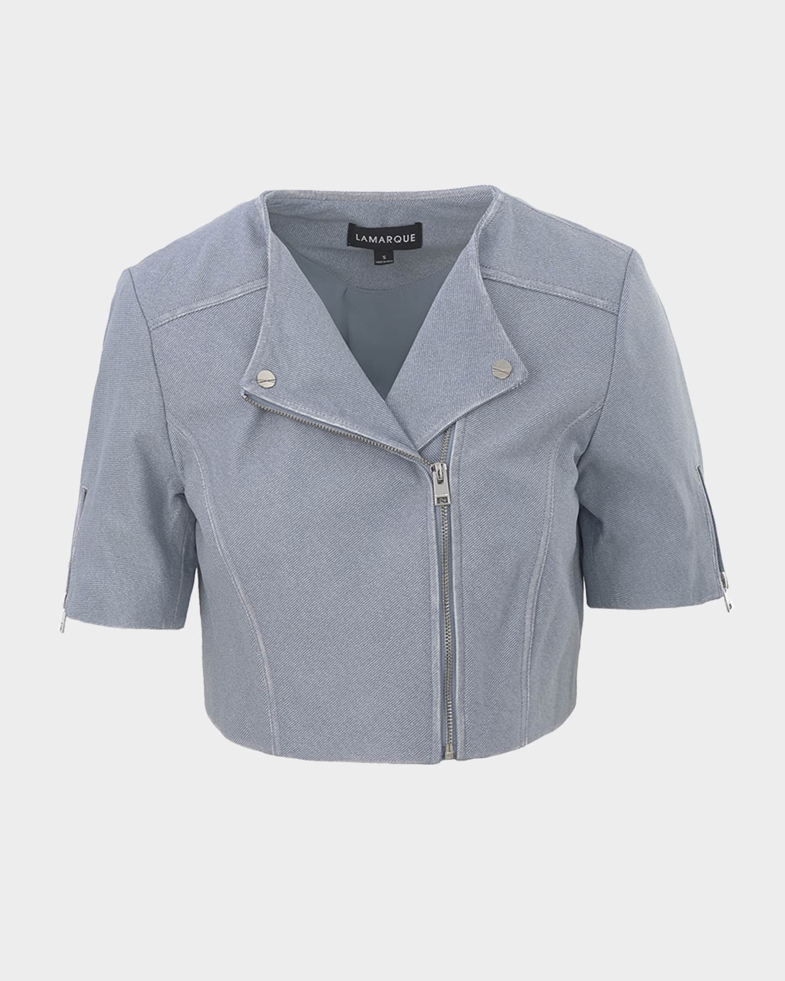 Kirsi Short-Sleeve Leather Jacket 0