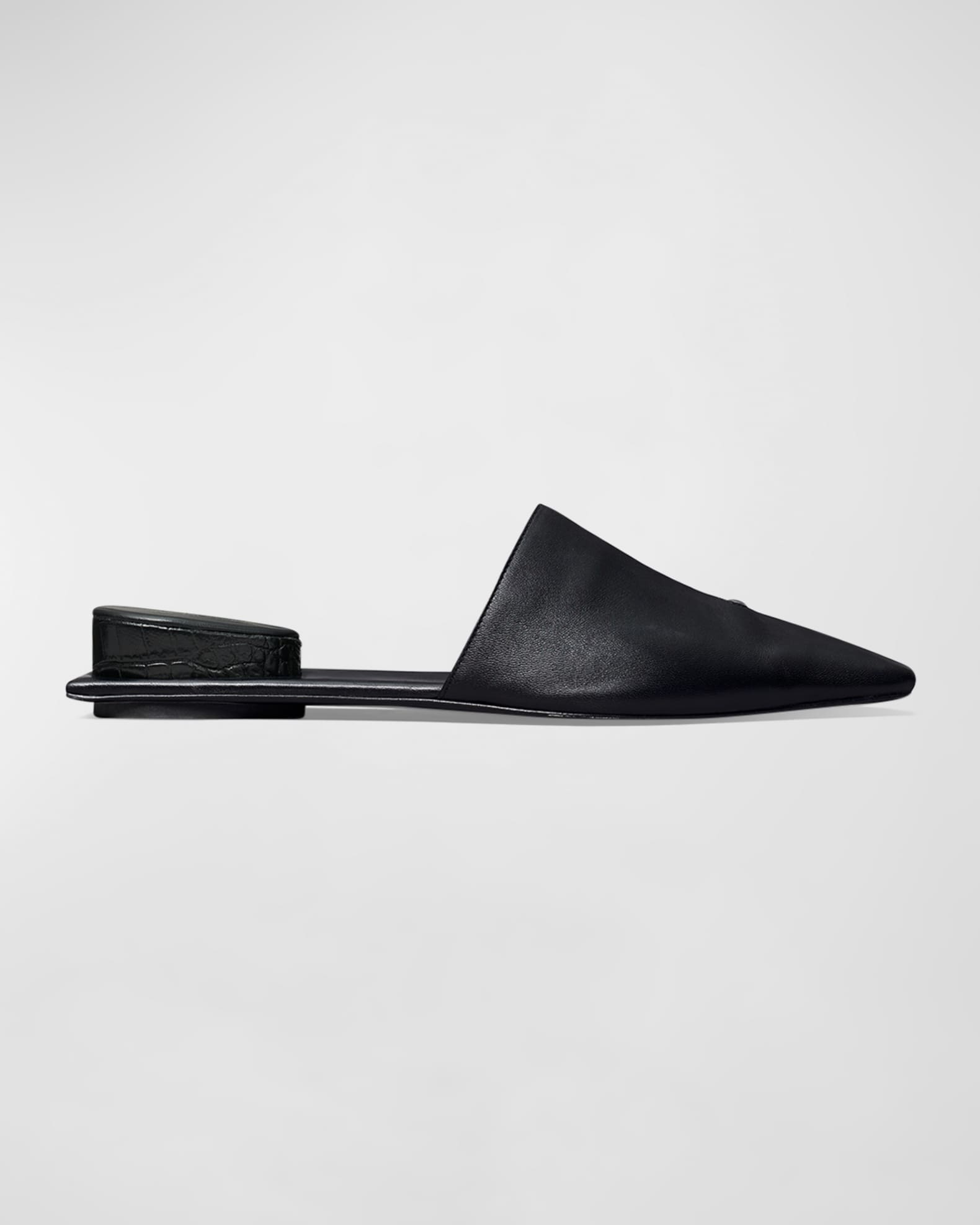 Leather Toe-Ring Ballerina Mules 0