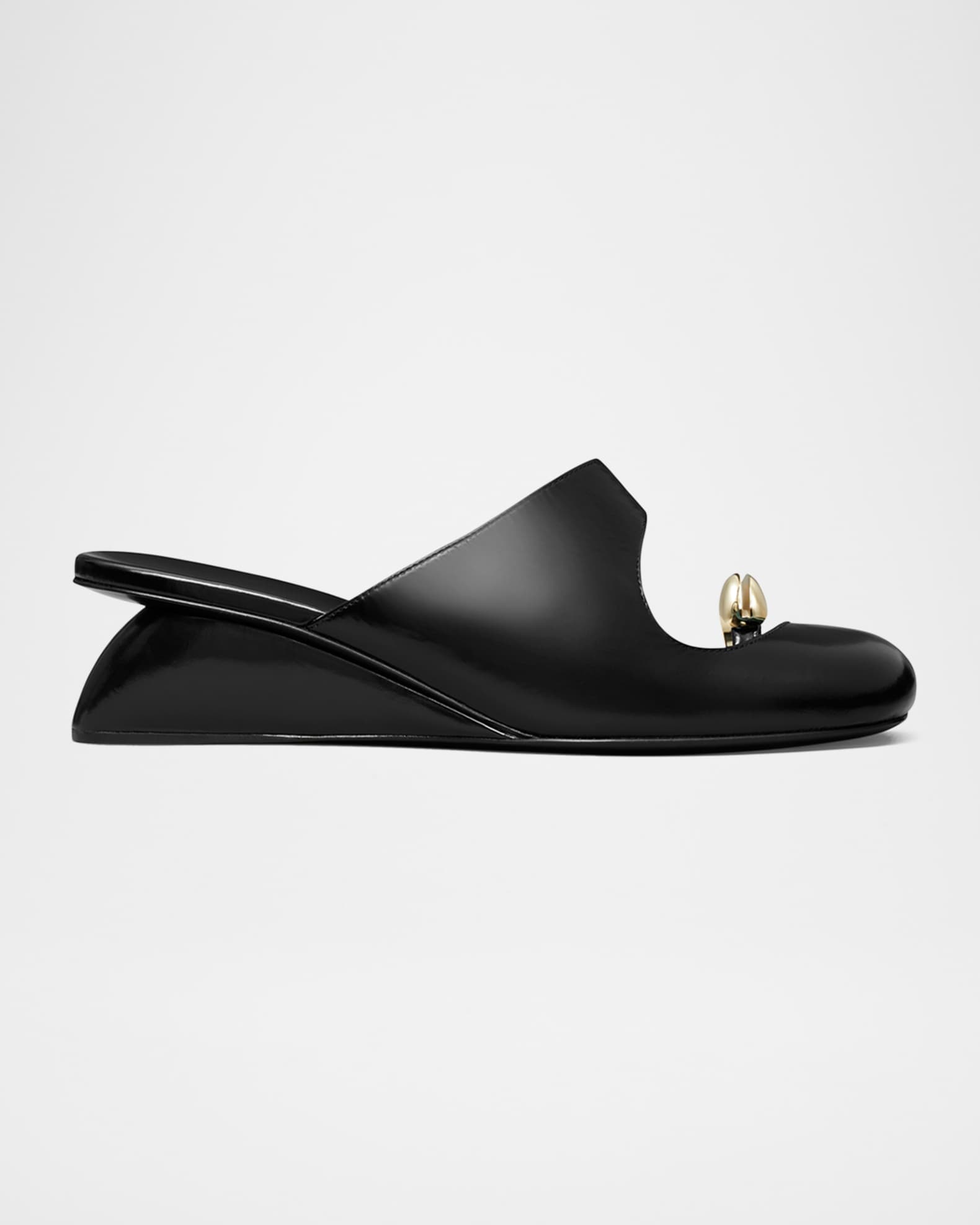 Tory Burch Leather Toe-Ring Wedge Slides | Neiman Marcus