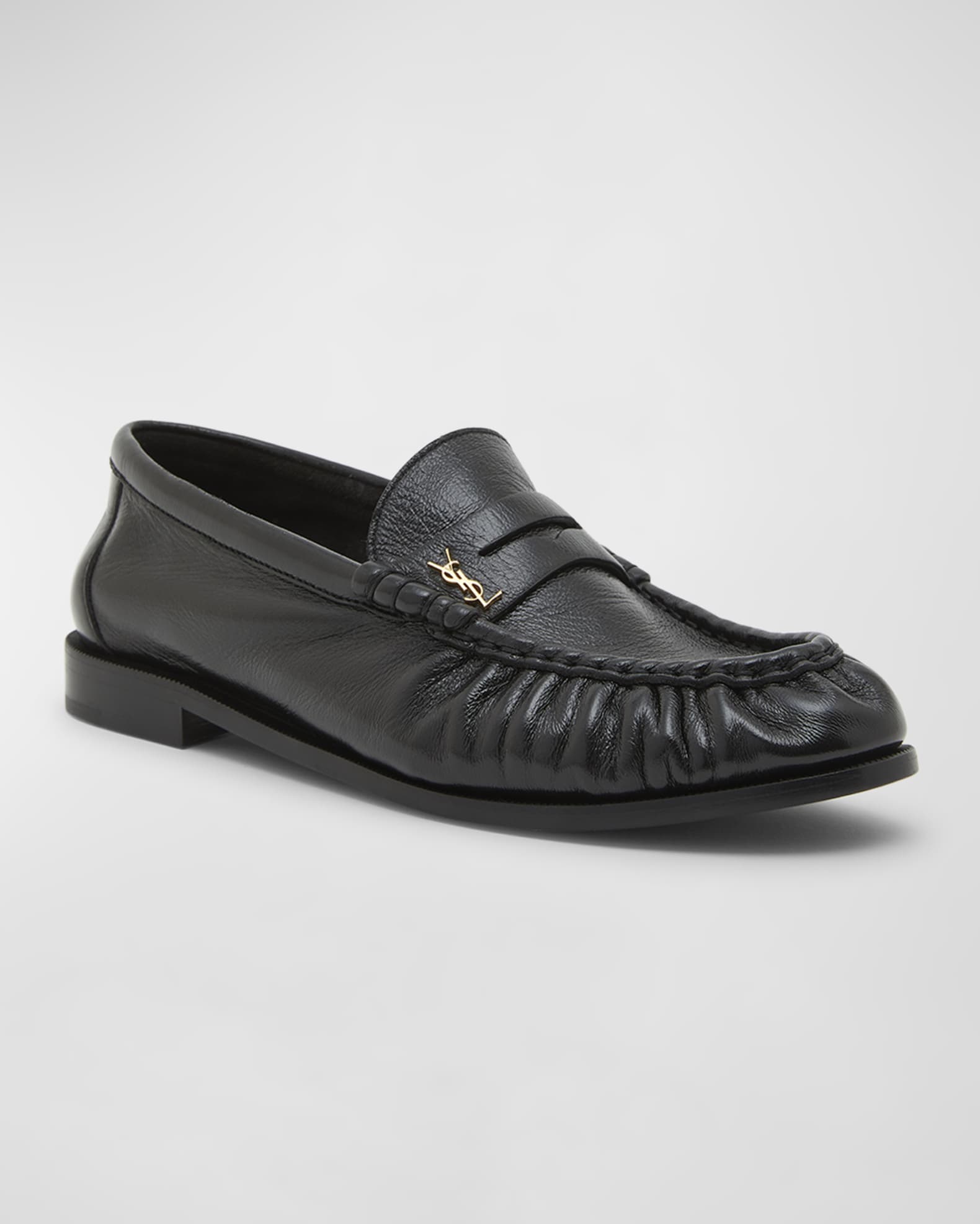 【SAINT LAURENT】ル ローファー ペニーミュール ル・ローファー ペニースリッパ チャンキーソール（グレーズド