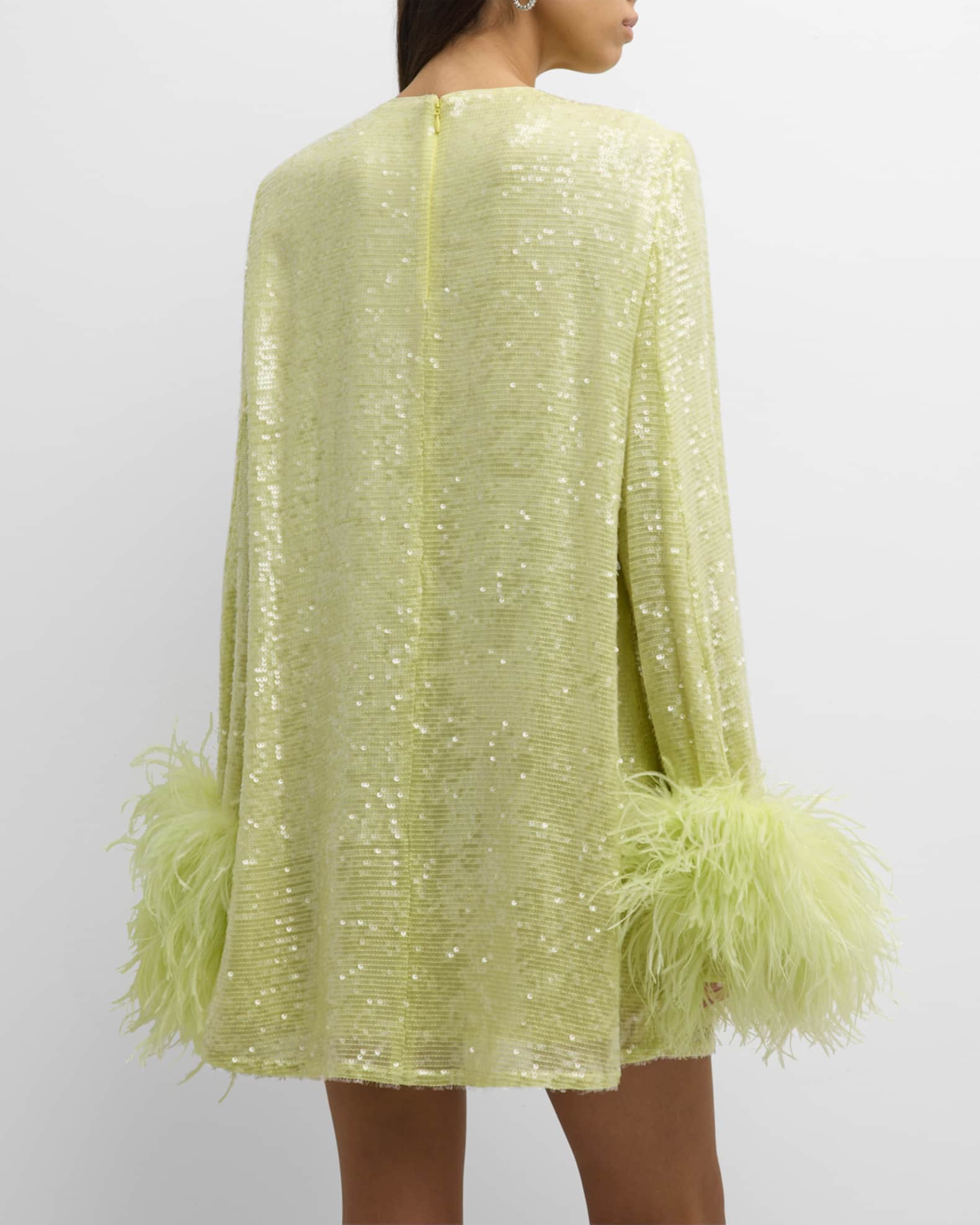 MINI SHIRT DRESS WITH FEATHER CUFF ARCHIVAL REVIVAL