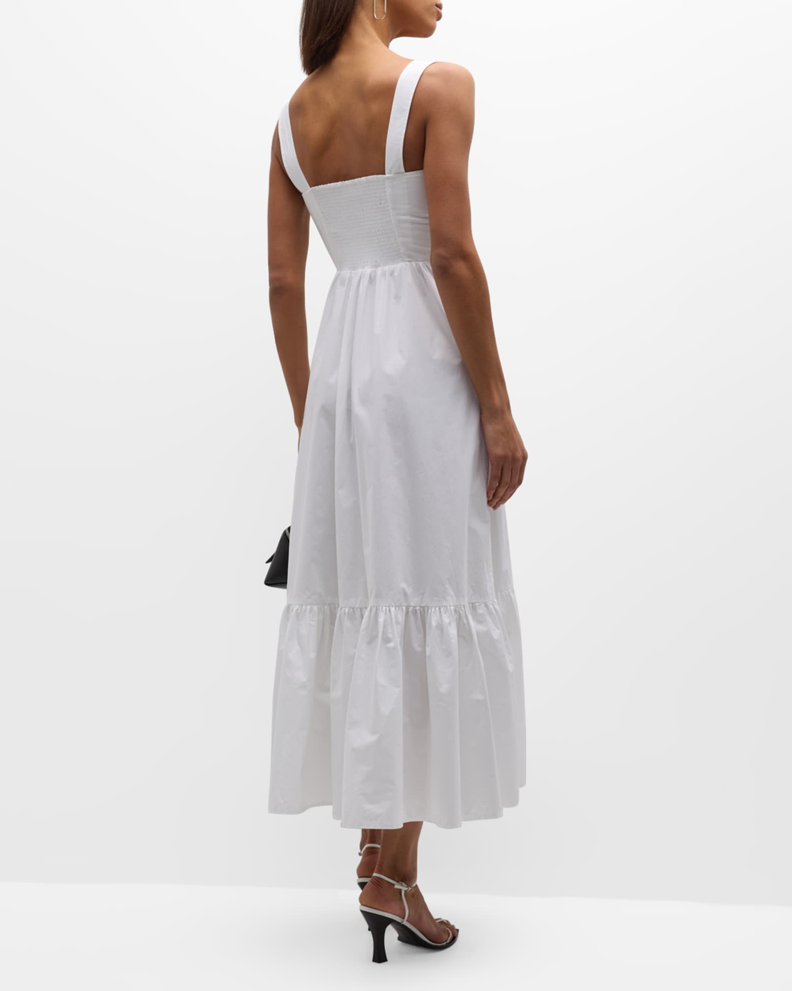 A.L.C. Lilah II Ruched Cotton A-Line Midi Dress | Neiman Marcus