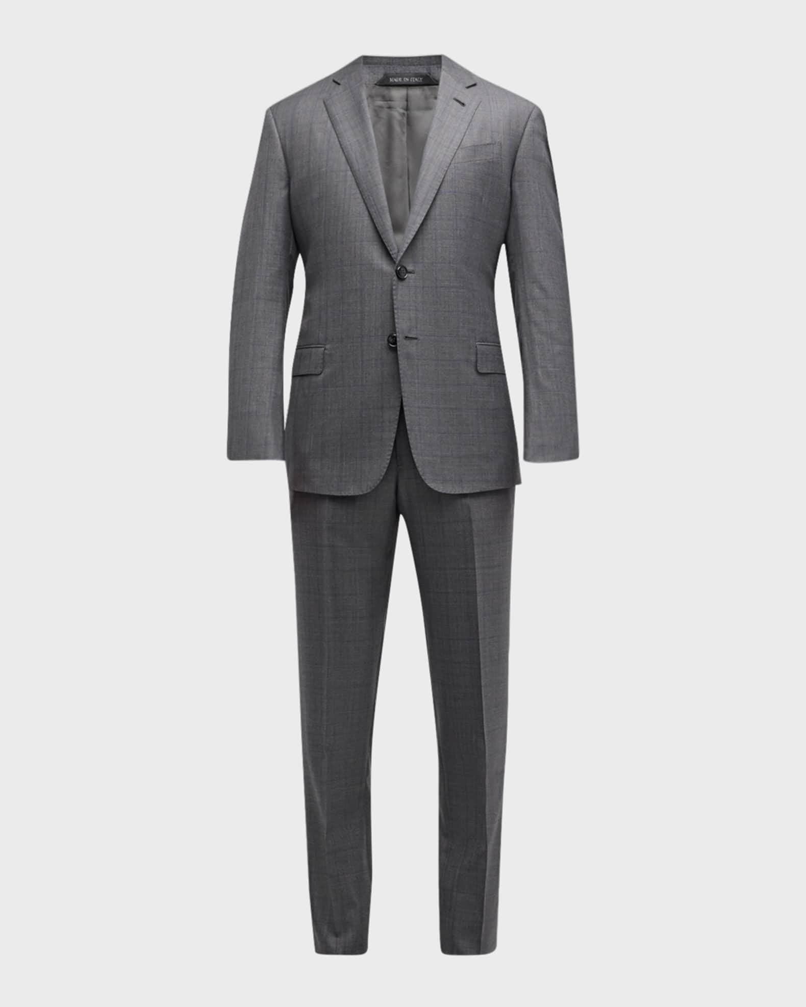 Giorgio Armani Men's Windowpane Wool-Silk Suit