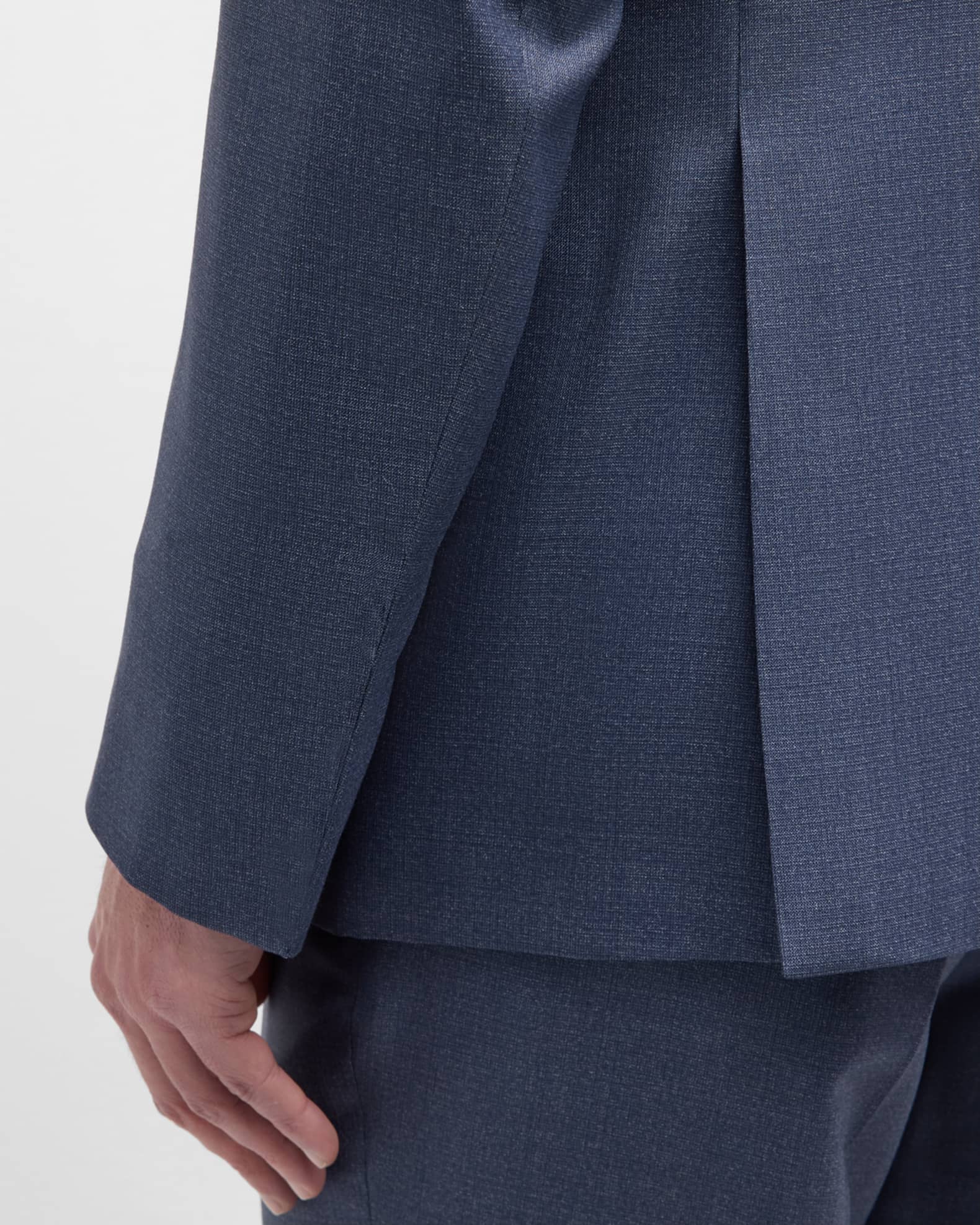 Giorgio Armani Men's Textured Wool-Silk Solid Classic Fit