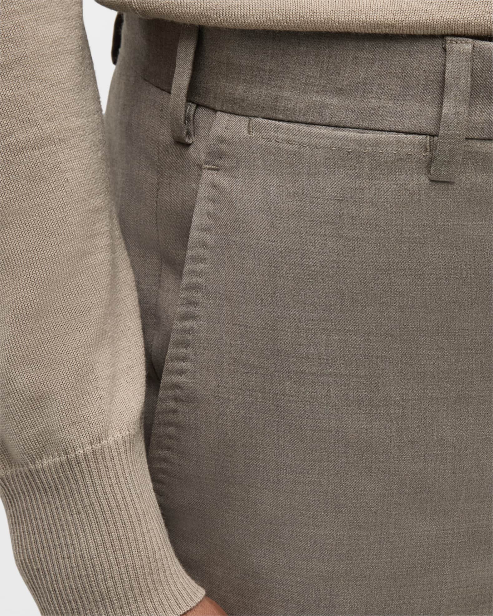 Giorgio Armani Men's Stone Wool Trousers | Neiman Marcus