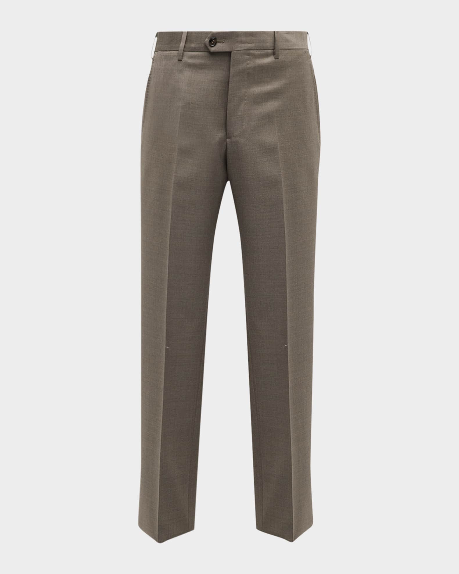 Giorgio Armani Men's Solid Wool Dress Pants | Neiman Marcus