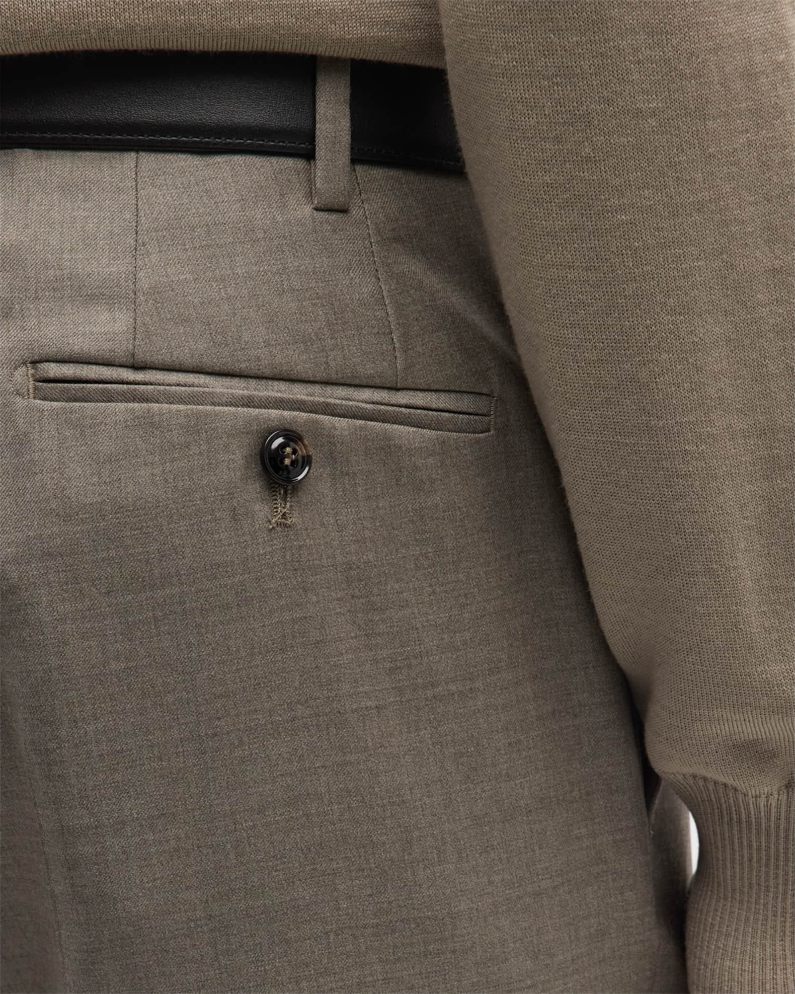 Giorgio Armani Men's Stone Wool Trousers | Neiman Marcus