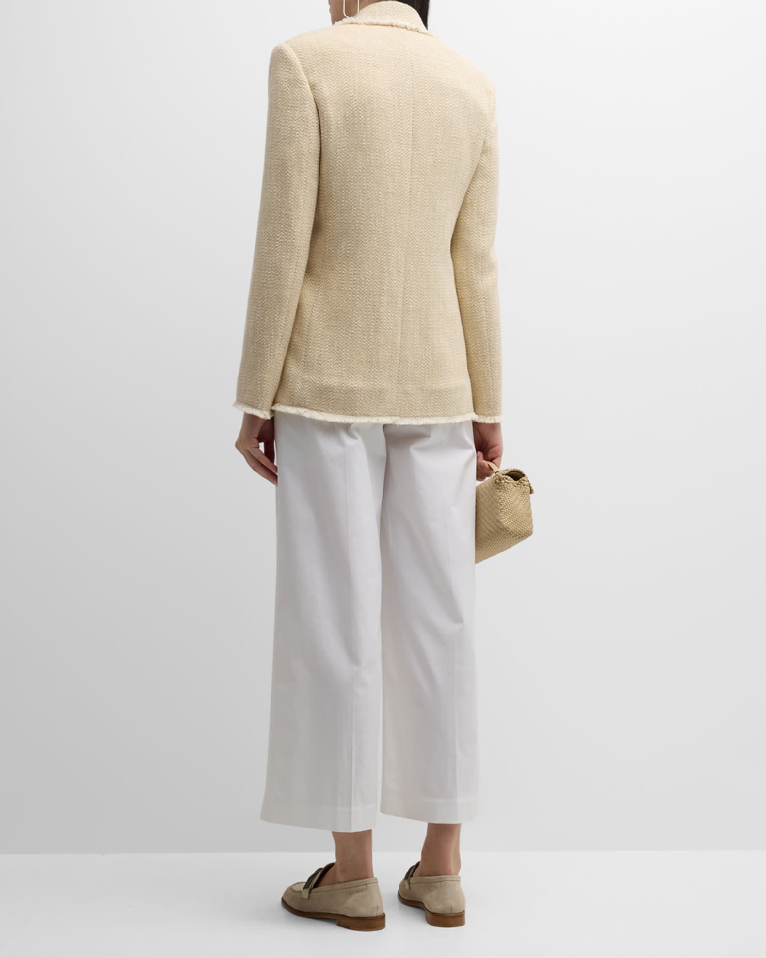Single-Breasted Fringe Midi Jacket main image 0