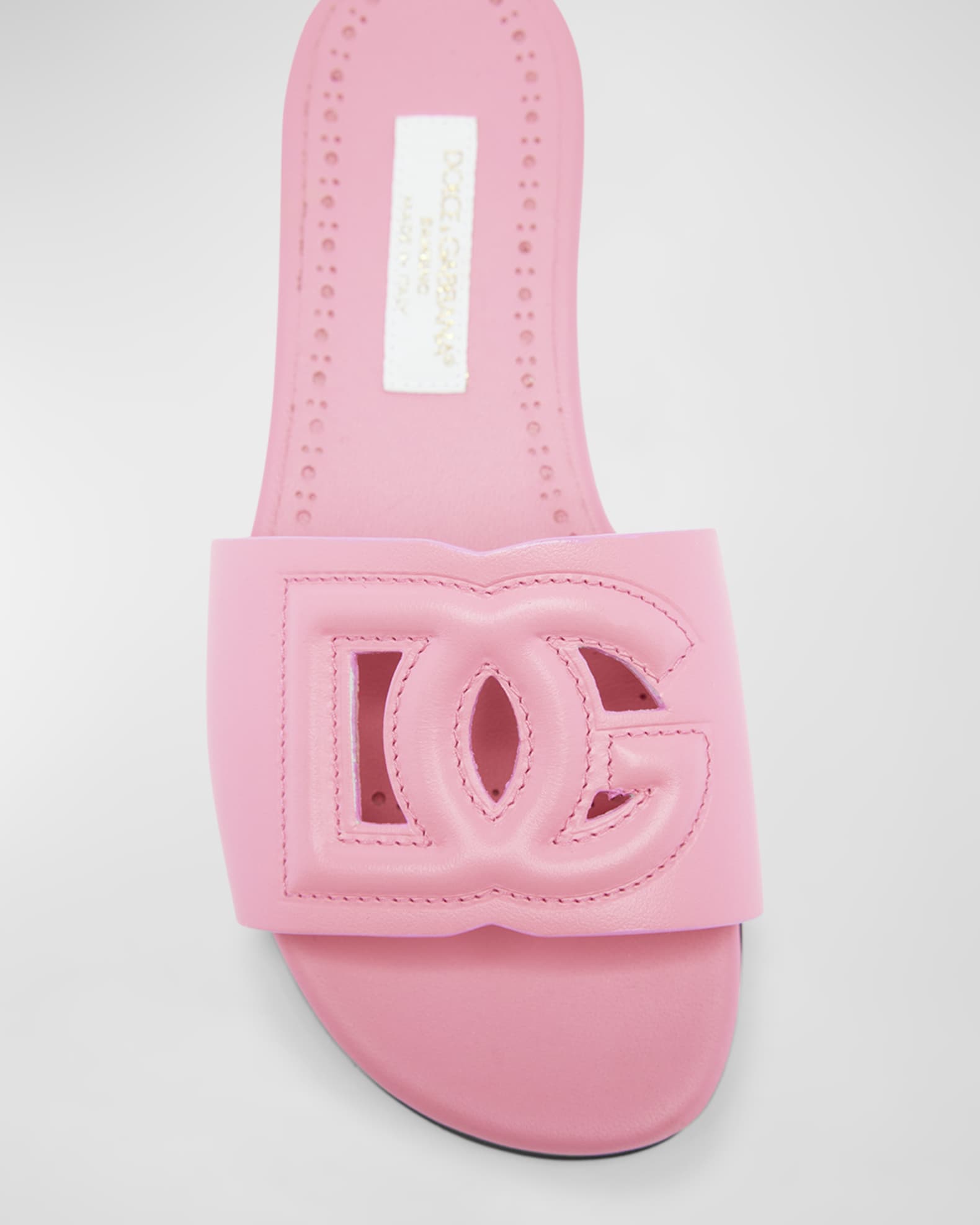 Girls DG Logo Flat Sandals in Nappa Leather main image 0
