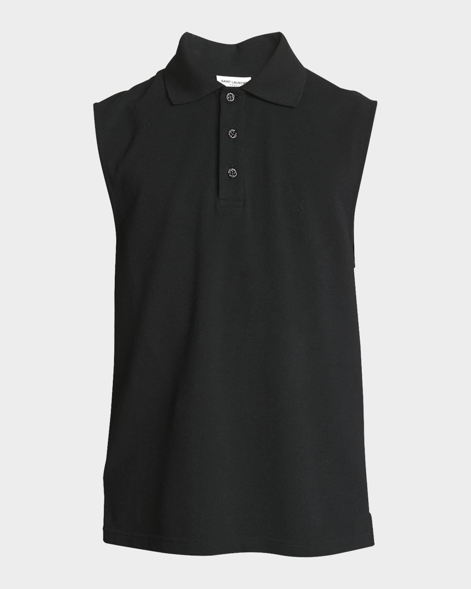 Mens sleeveless pique clearance