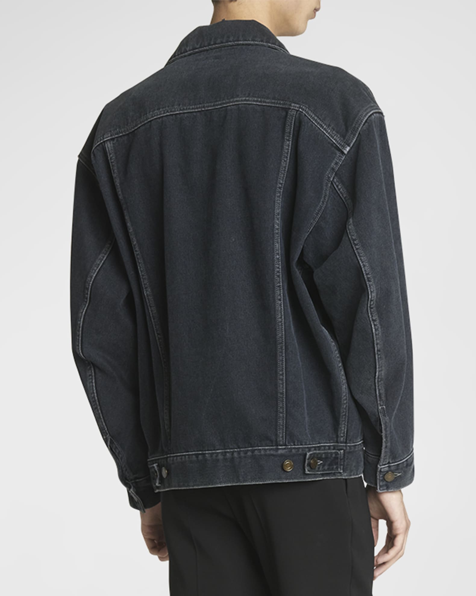 Saint Laurent Men's Egg-Shaped Denim Jacket | Neiman Marcus Saint Laurent Men's Egg-Shaped Denim Jacket | Neiman Marcus