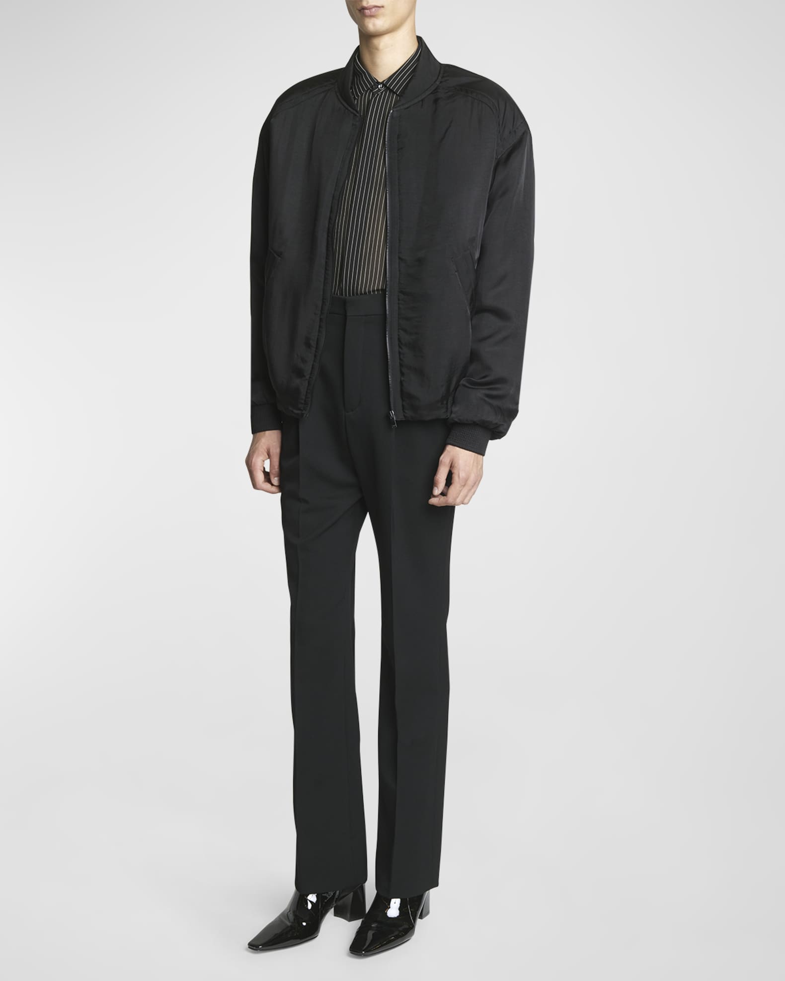 Saint laurent satin bomber jacket best sale
