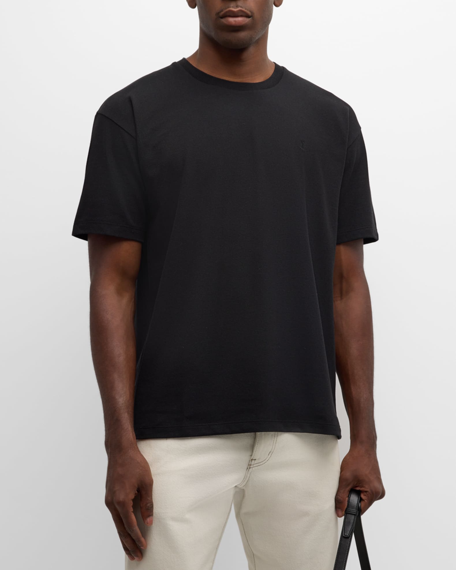 Saint Laurent Men's YSL Pique T-Shirt | Neiman Marcus