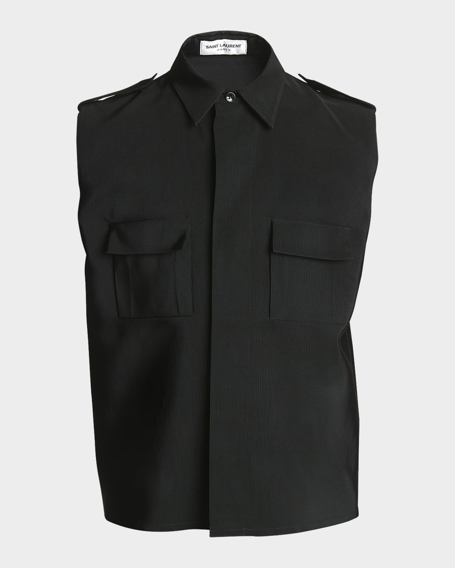Saint Laurent Men's Sahara Sleeveless Button-Down Shirt
