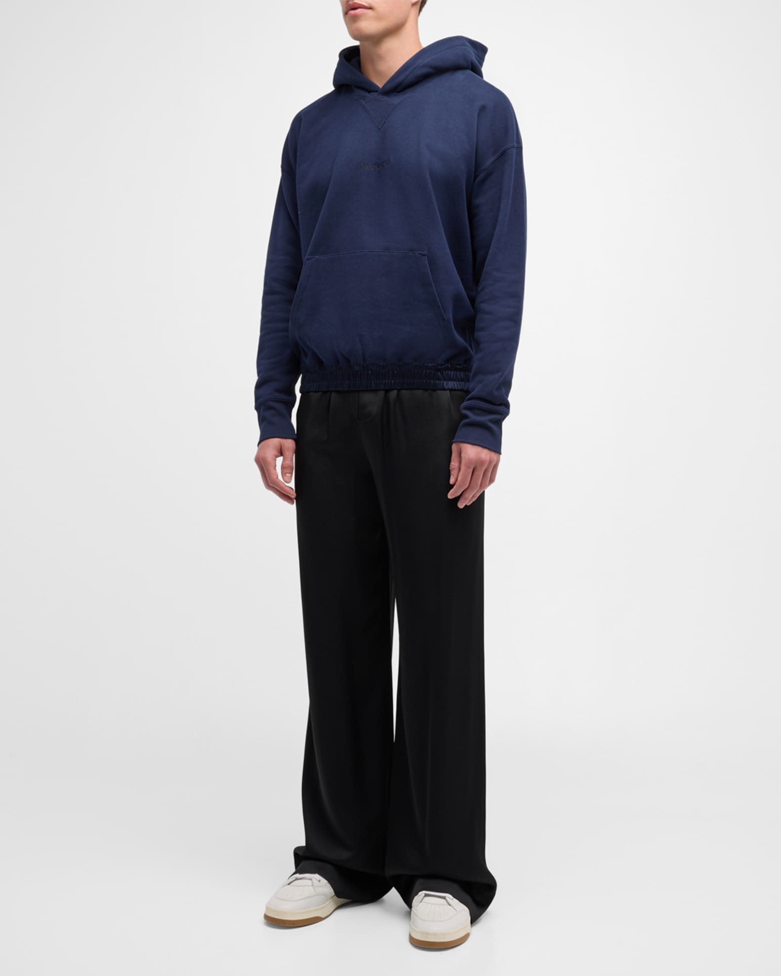 Saint Laurent Men s YSL Solid Hoodie Neiman Marcus