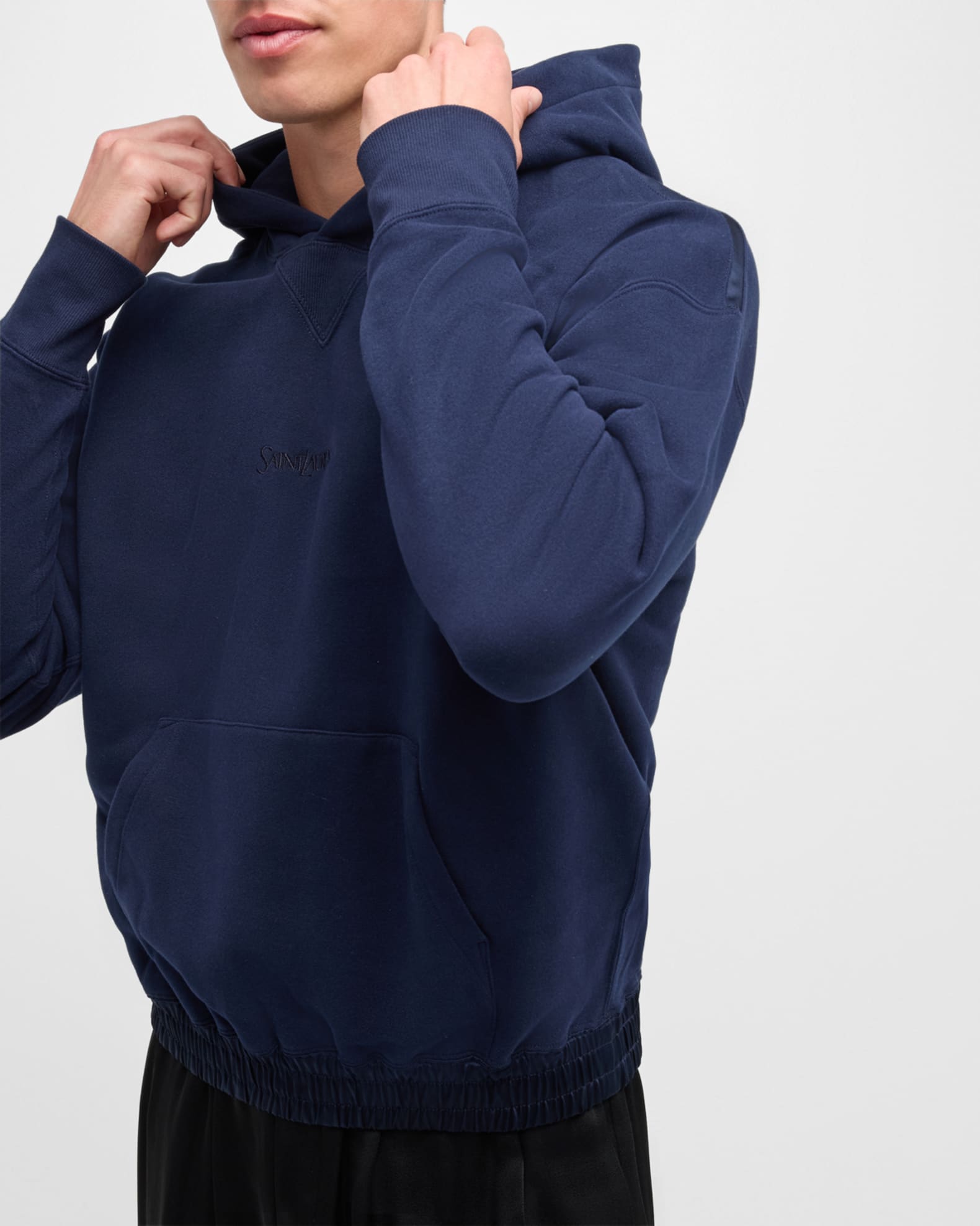 Saint Laurent Men s YSL Solid Hoodie Neiman Marcus