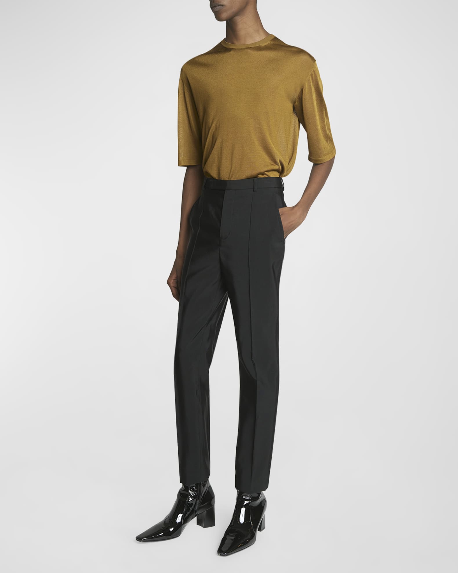 Men's Tailored Slim Pintuck Pants 1