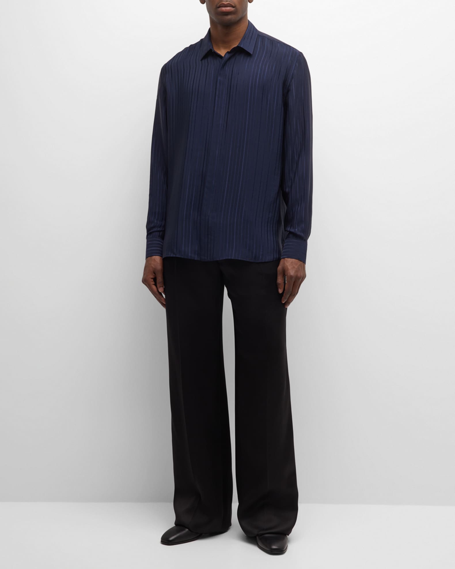 【Saint Laurent】design dress shirt Yves Saint Laurent Shirt Mens 16 1/2 Button Up Classic Fit Dress