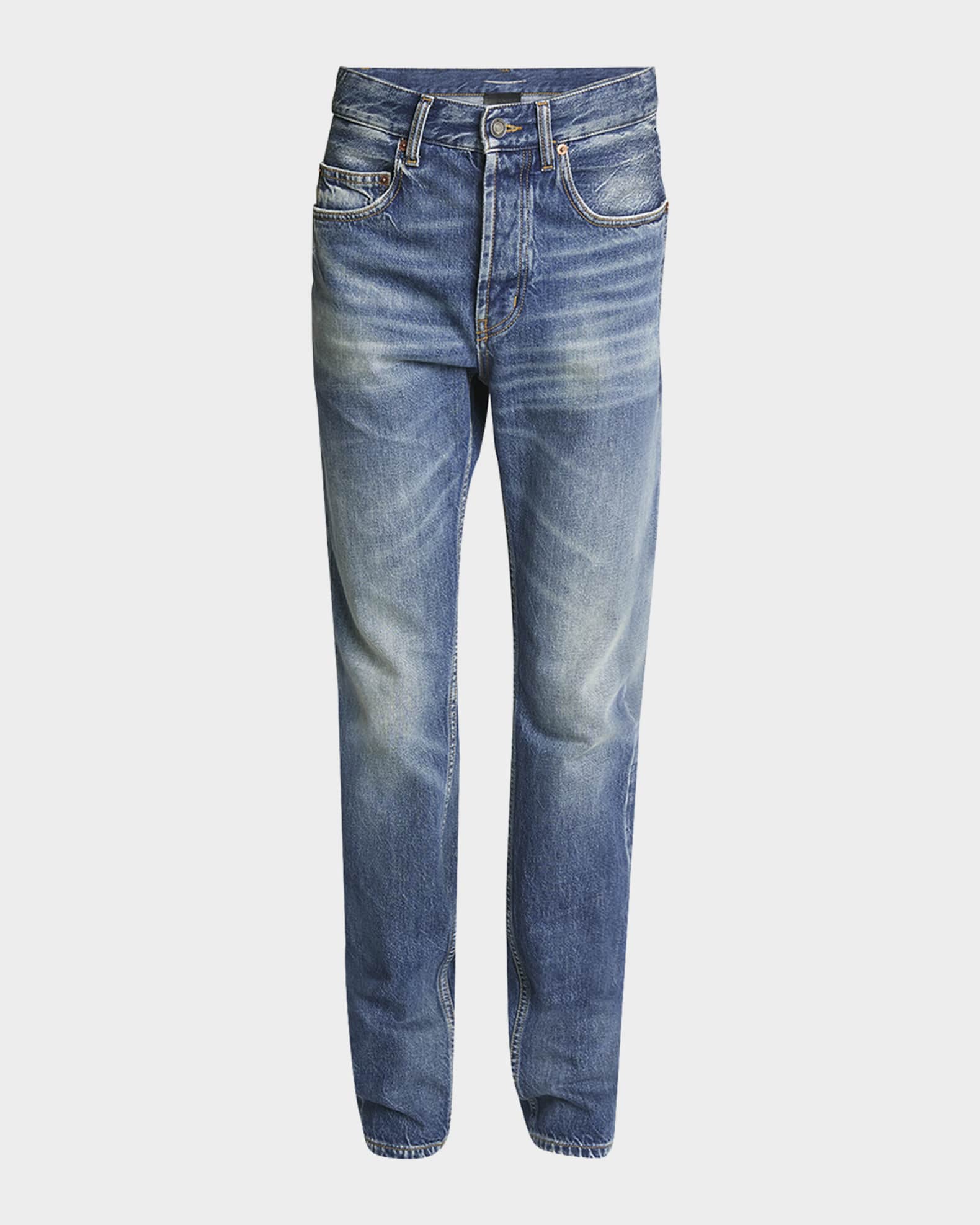 Saint Laurent Men's Slim-Fit Faded Jeans