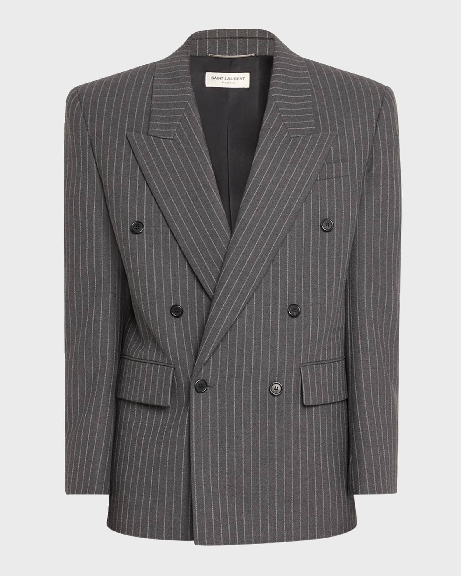 Saint Laurent Men's Double-Breasted Pinstripe Sport Coat