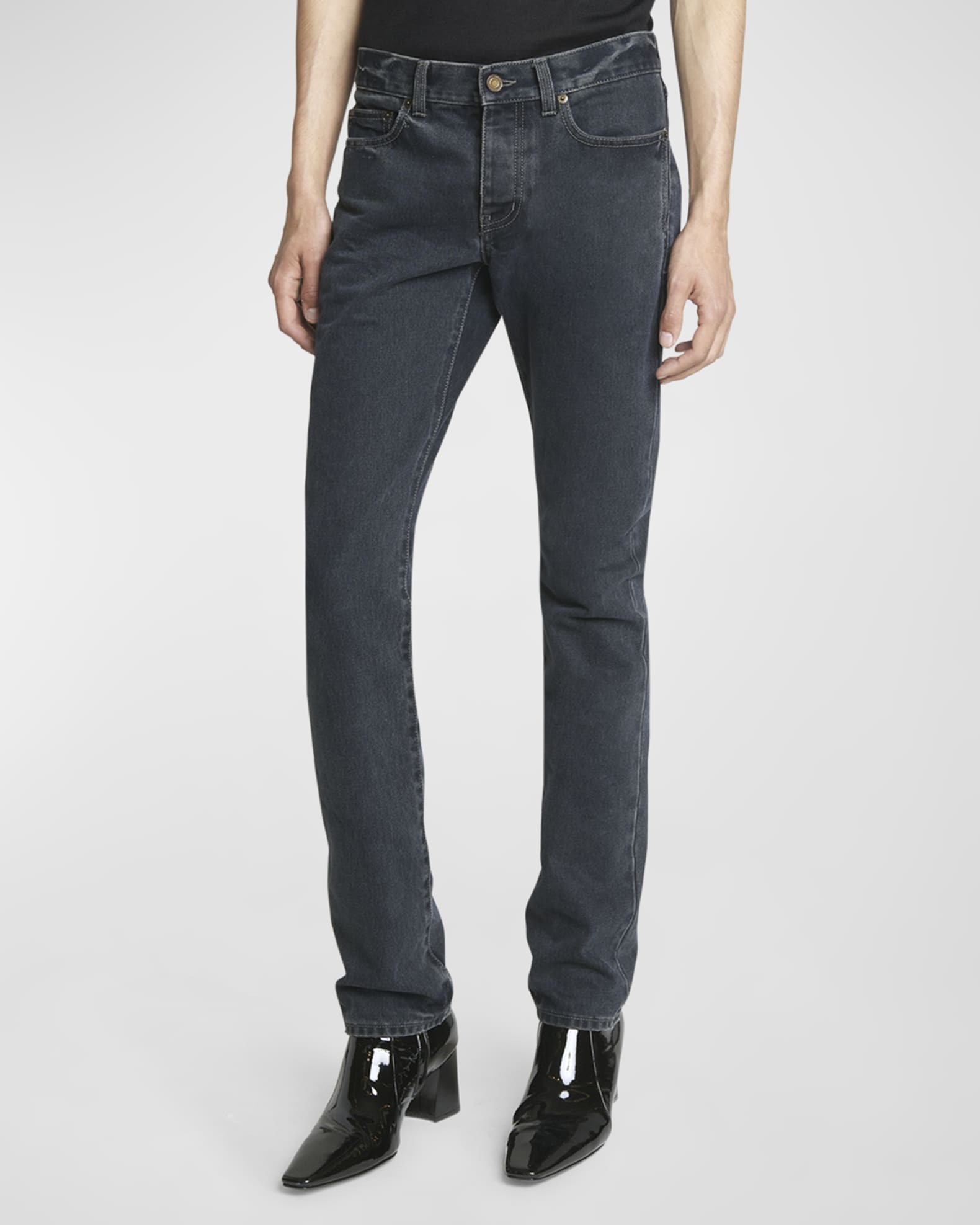 【関税&送料込】Saint Laurent Slim-Fit Pants In Prince Of Wa Saint Laurent Men's Slim-Fit Jeans | Neiman Marcus