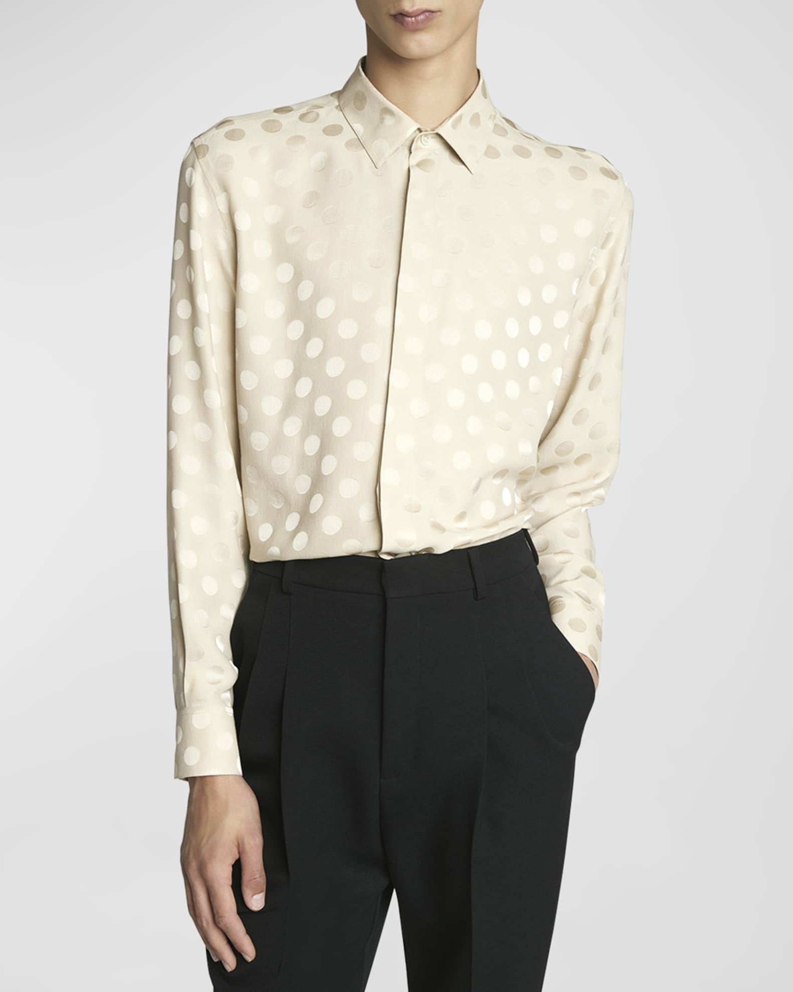 Men's Polka Dot Jacquard Dress Shirt