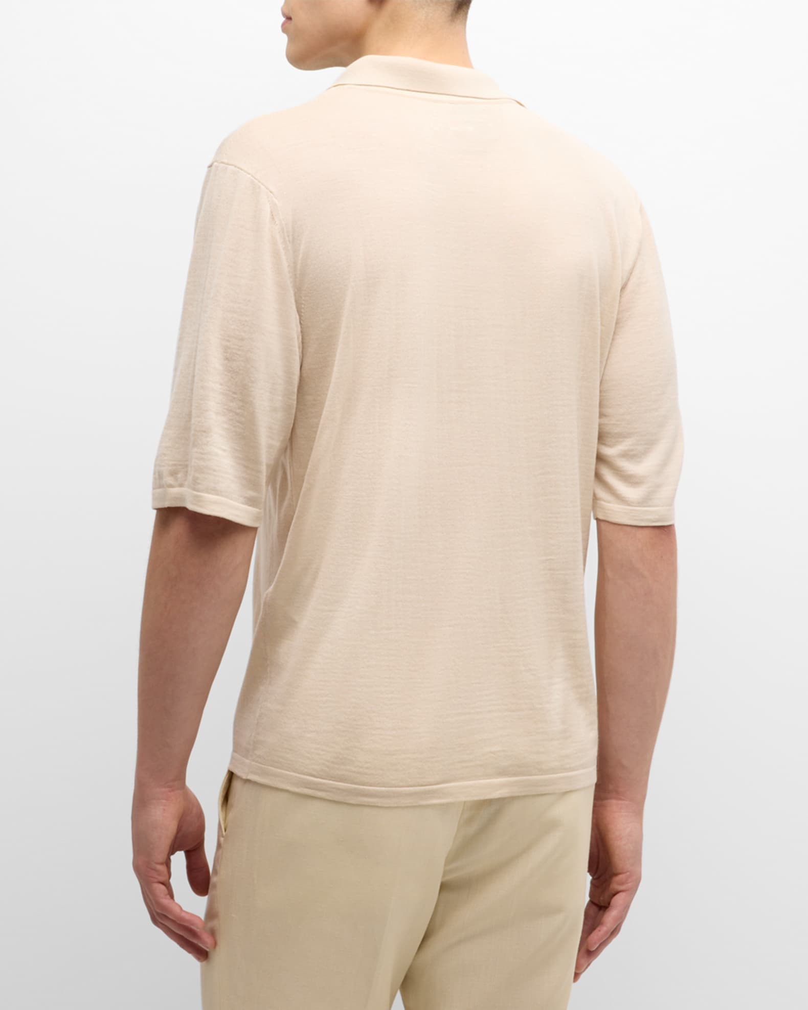Saint Laurent Men's Johnny-Collar Knit Polo Shirt | Neiman