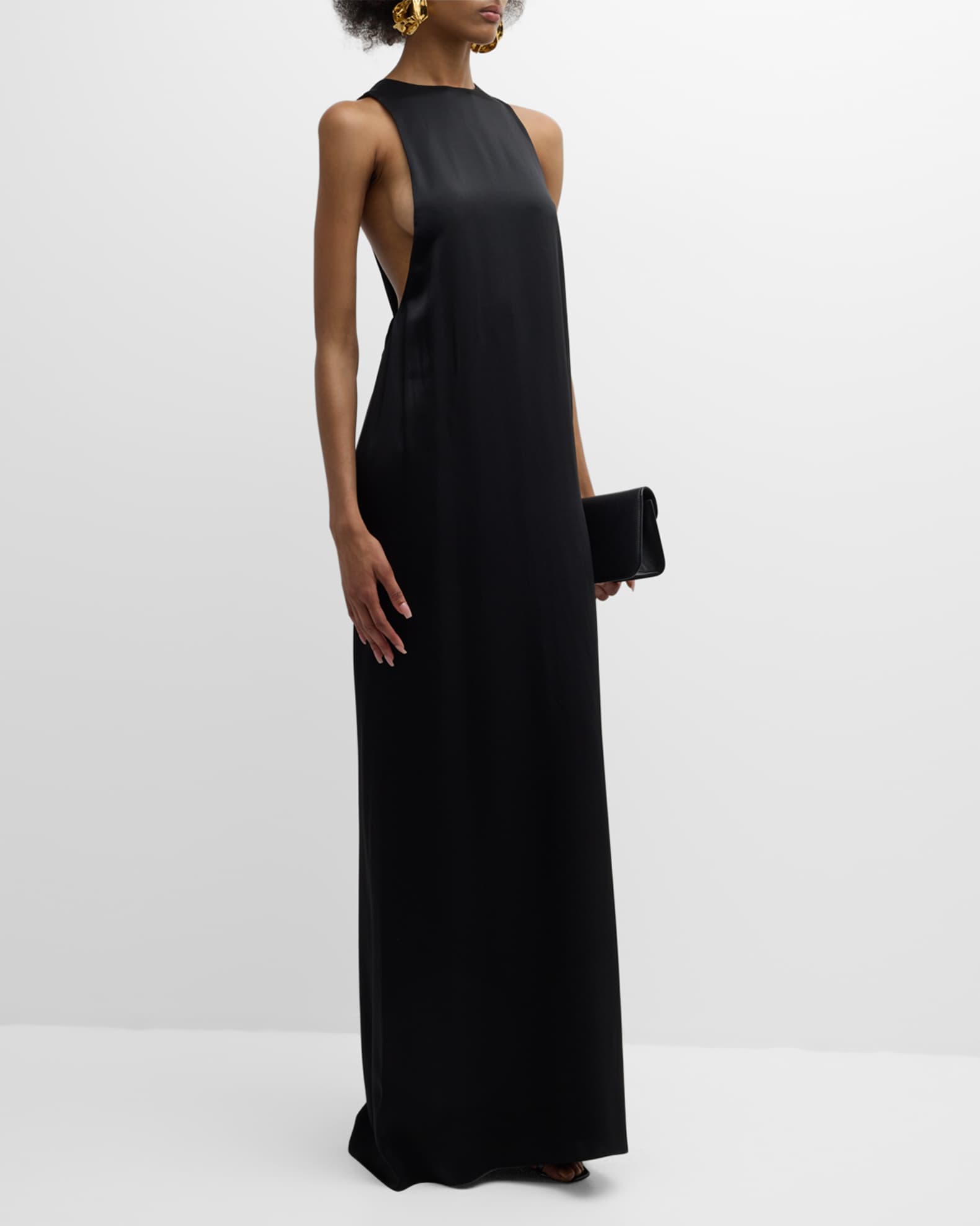 Saint Laurent Tied-Back Sleeveless Column Gown | Neiman Marcus