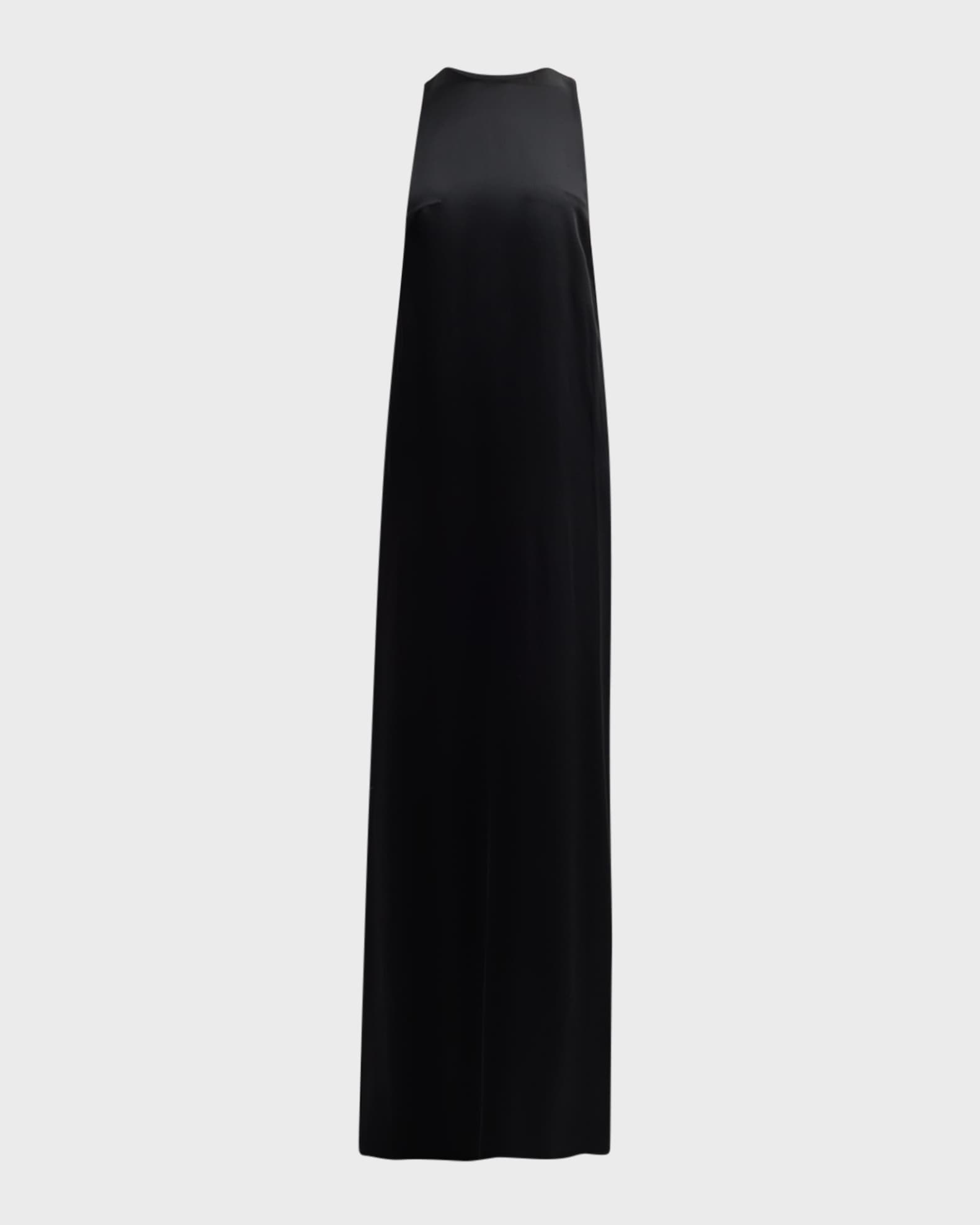 Tied-Back Sleeveless Column Gown 0