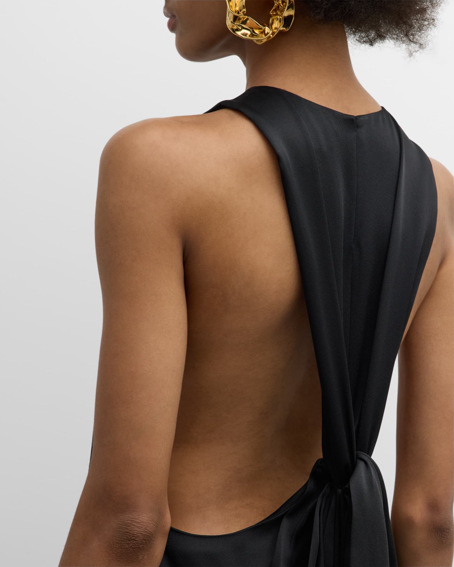 Saint Laurent Tied-Back Sleeveless Column Gown | Neiman Marcus