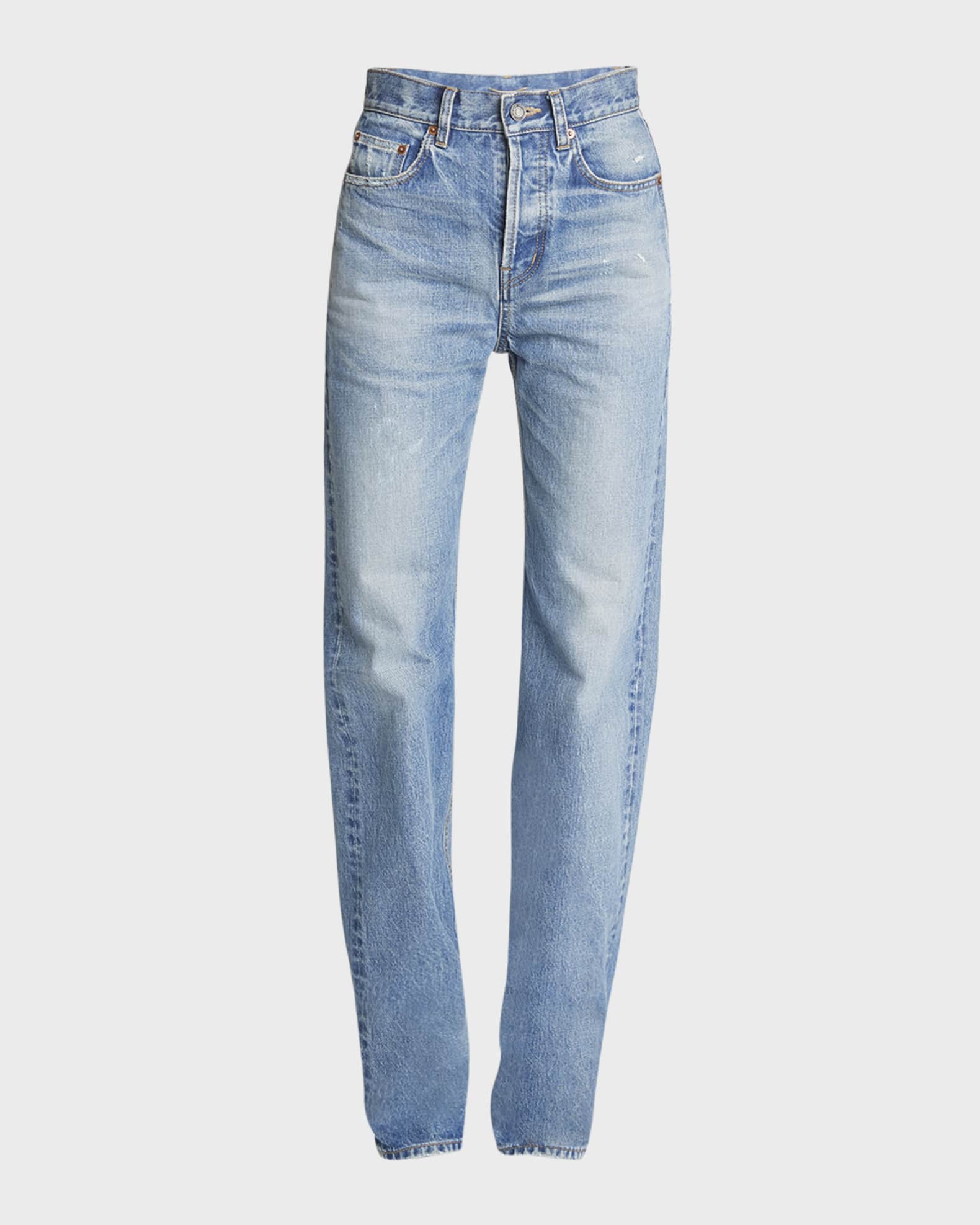 Saint Laurent Long Straight-Leg Denim Jeans