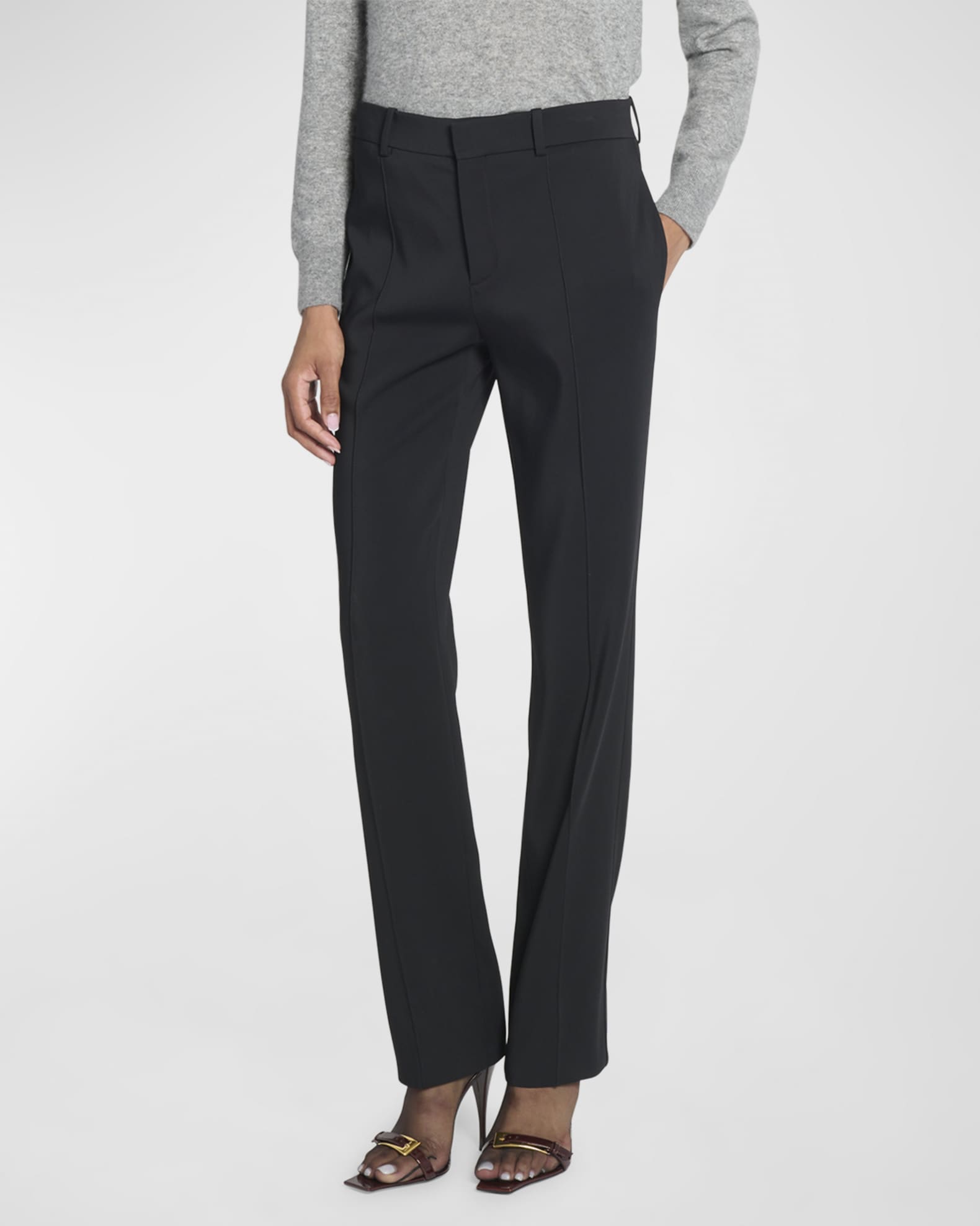 Saint Laurent Stretch Gabardine Straight-Leg Trousers