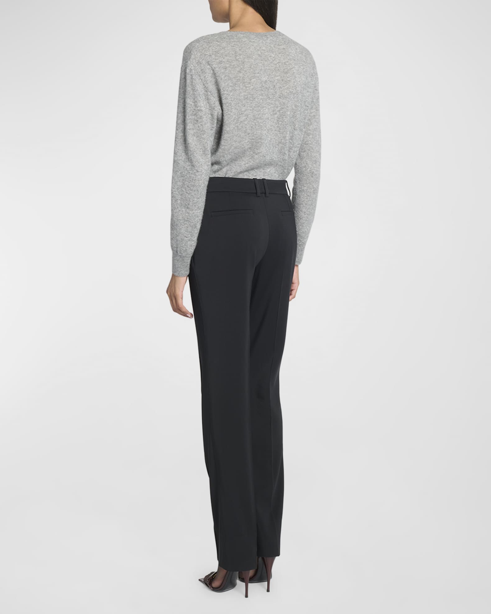 Saint Laurent Stretch Gabardine Straight-Leg Trousers