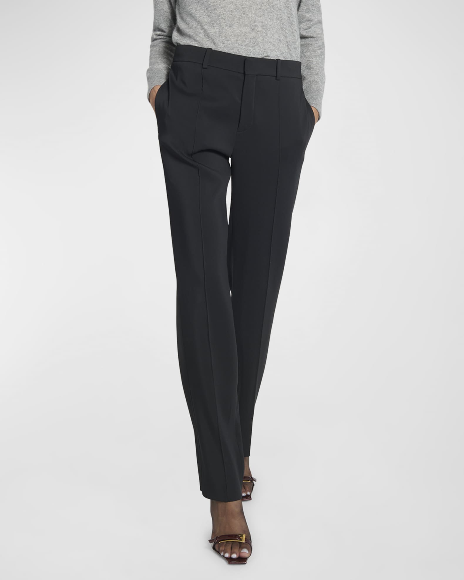 Saint Laurent Stretch Gabardine Straight-Leg Trousers