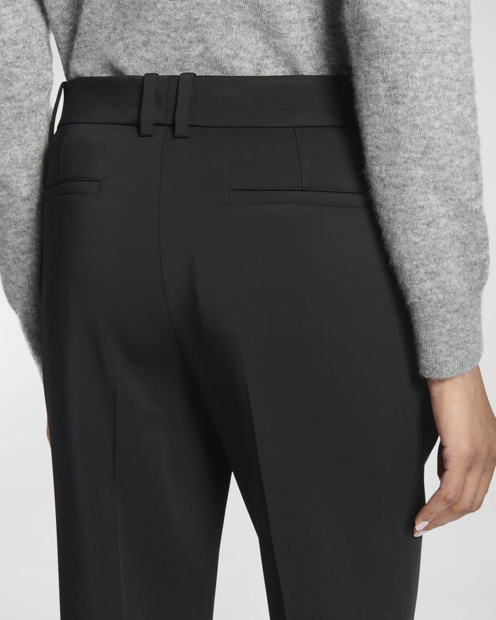 Saint Laurent Stretch Gabardine Straight-Leg Trousers