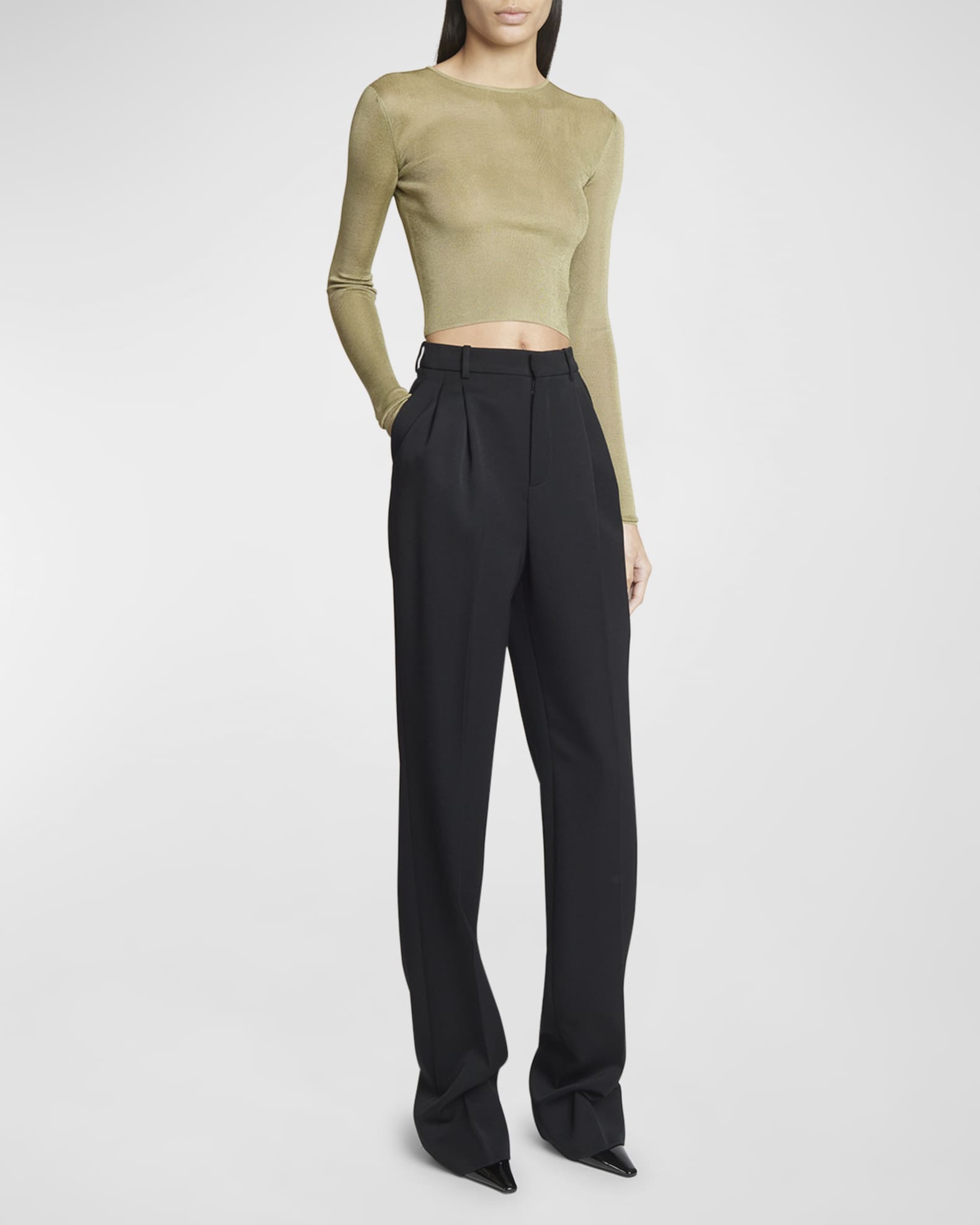 ホットプレート セール Straight-Leg Tailored Laurent Saint Trousers Marcus Neiman | パンツ