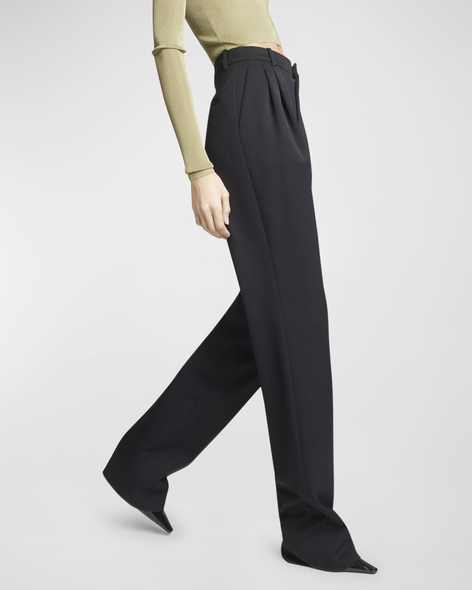 Saint Laurent Tailored Straight-Leg Trousers | Neiman Marcus