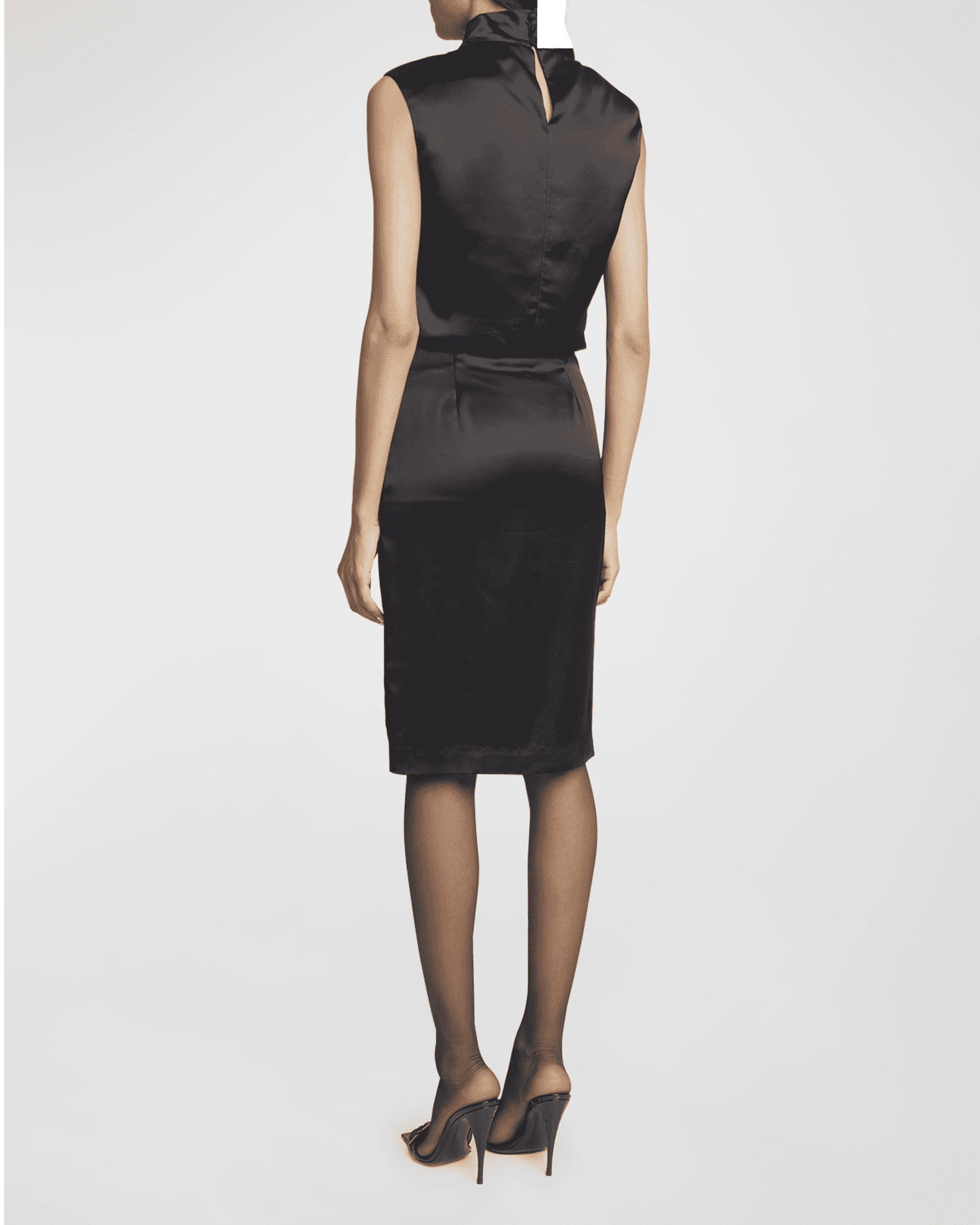 【送料&関税込】Saint Laurent Satin Pencil Skirt Saint Laurent satin-finish Silk Pencil Skirt | Black | FARFETCH