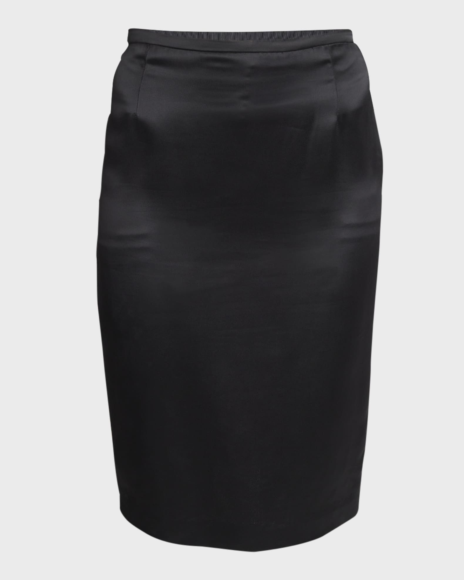 Saint Laurent High Waist Satin Pencil Skirt Neiman Marcus