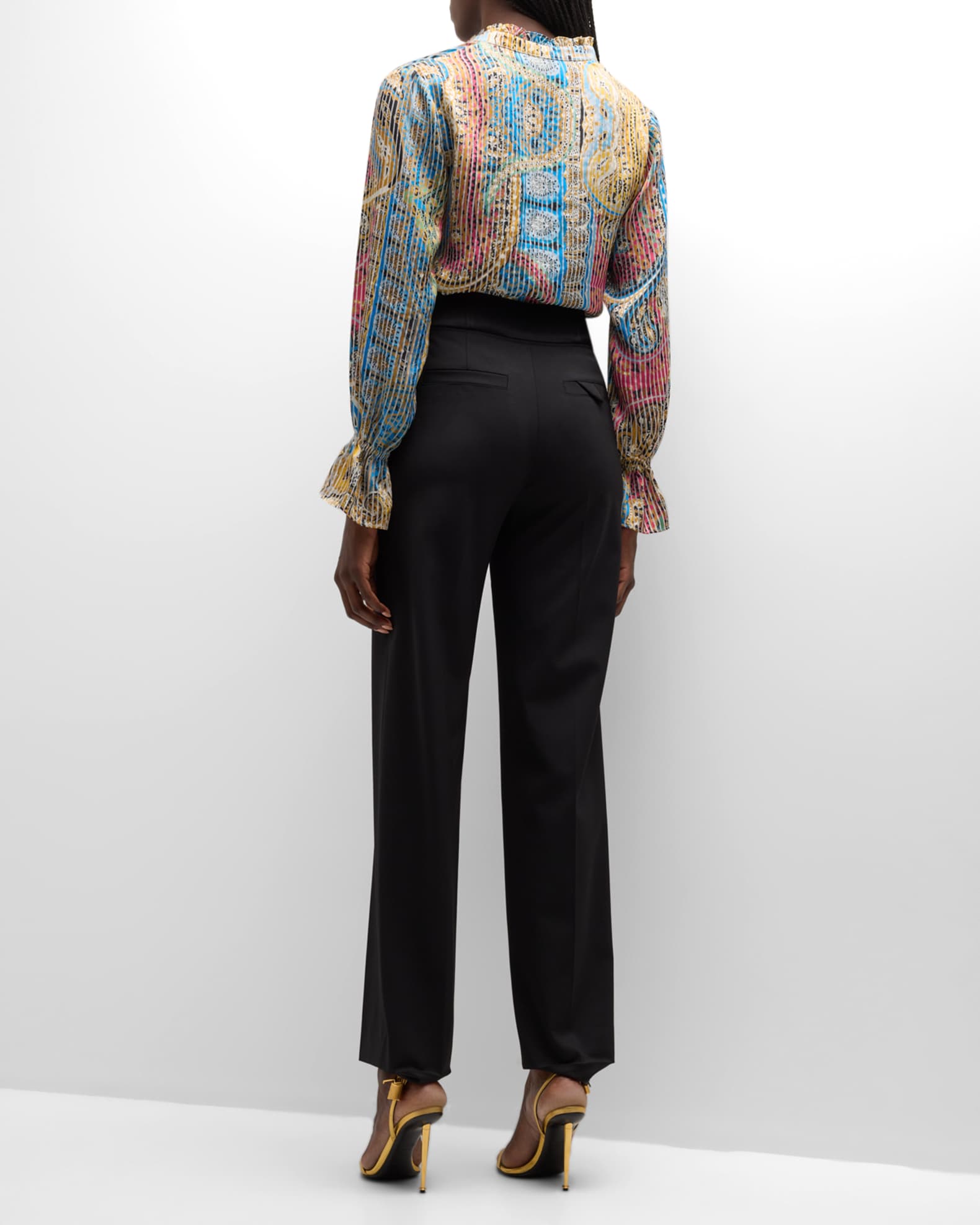 Paisley Print Blouse | High Neck | ESLA main image 1