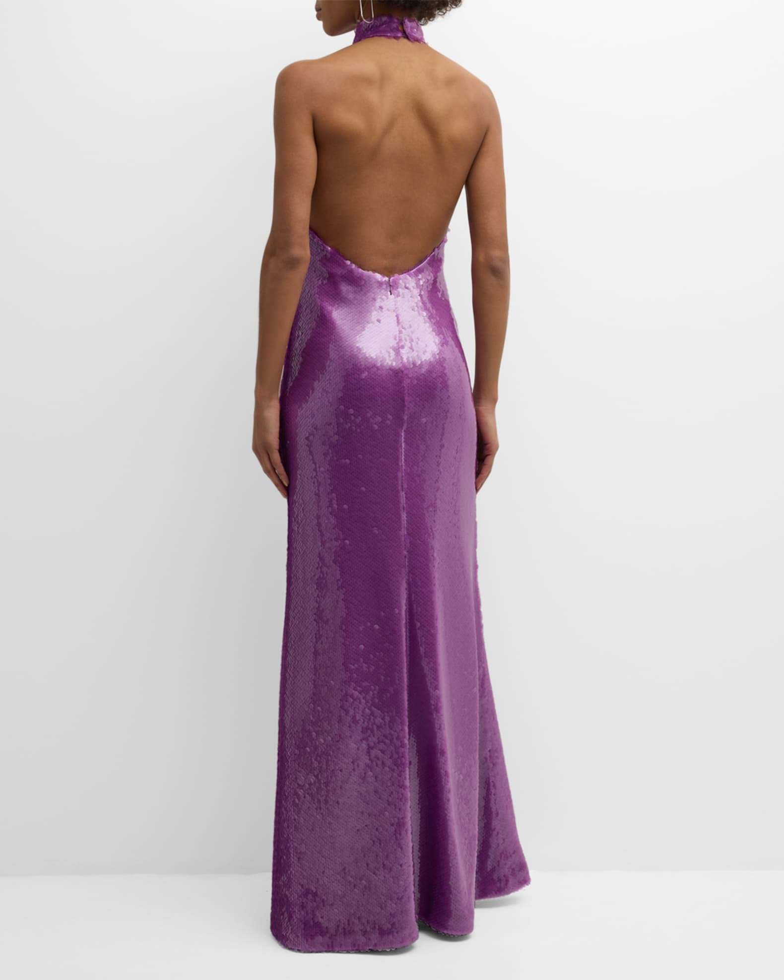 LAPOINTE Sequined Halter Backless Gown Neiman Marcus — free download