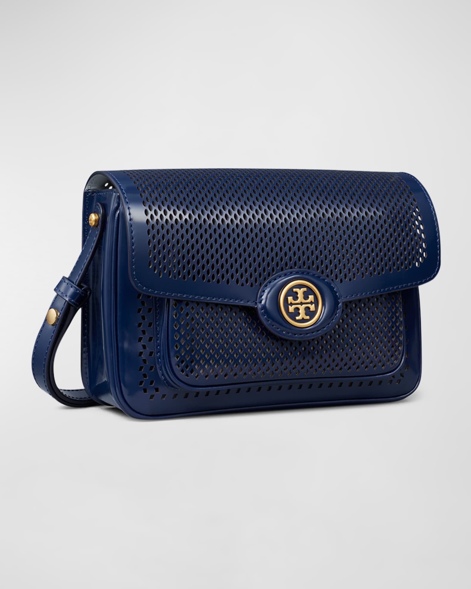 Tory Burch Off White Perforated Leather Robinson Flap Crossbody Bag Tory  Burch | The Luxury Closet