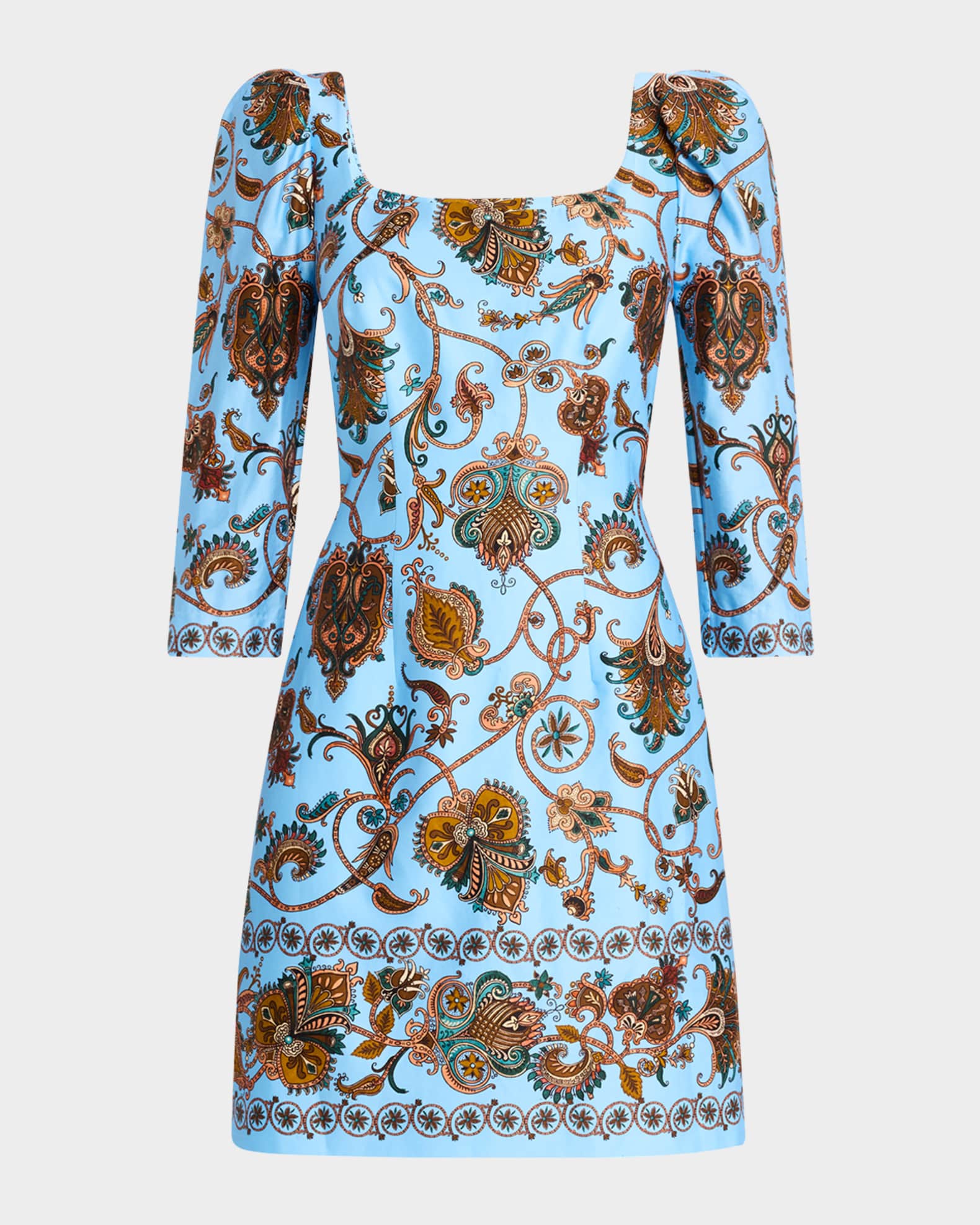 Belinda Puff-Sleeve Stretch Cotton Sateen Mini Dress 0
